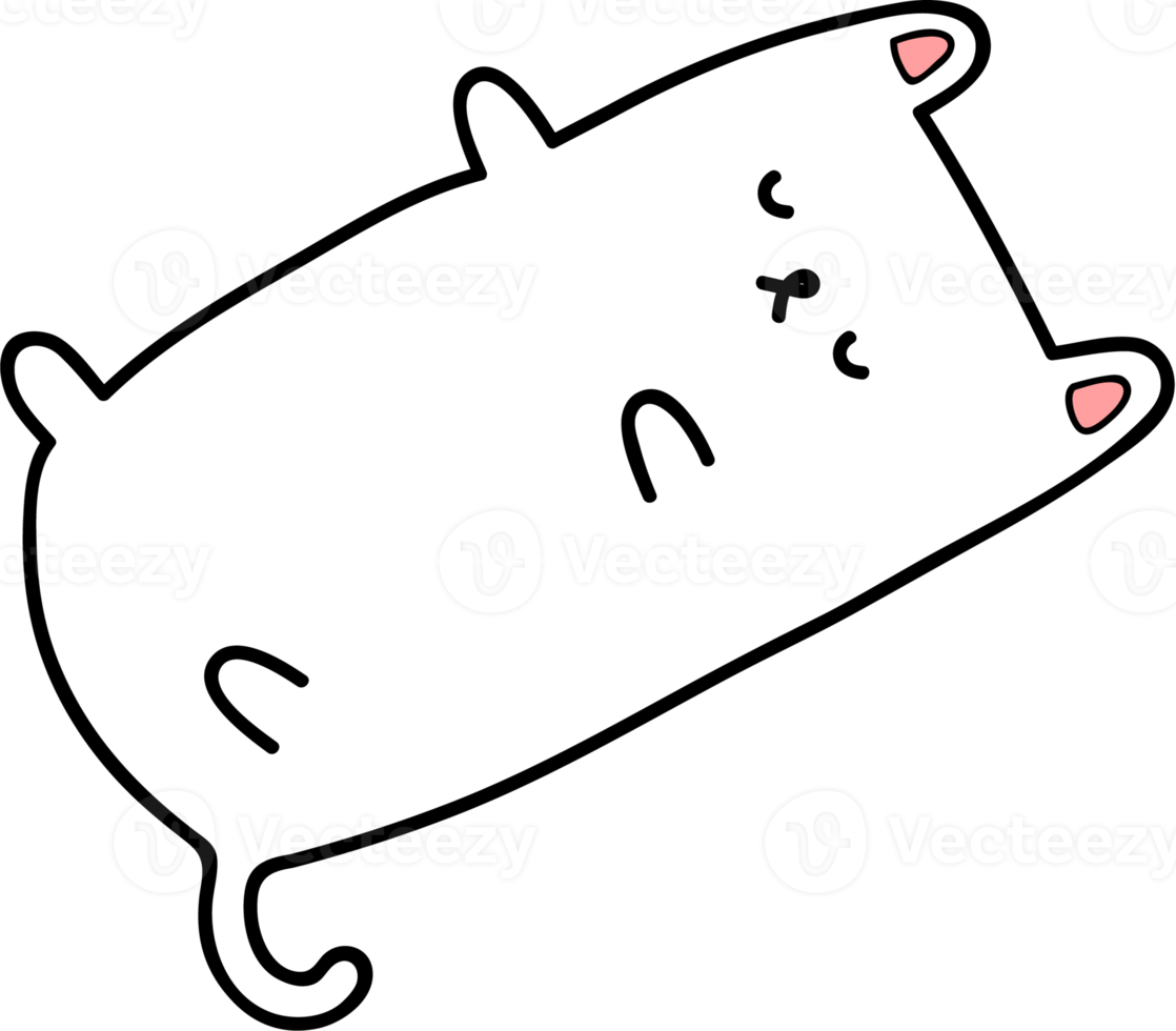 Cute Sleeping Cat Element png