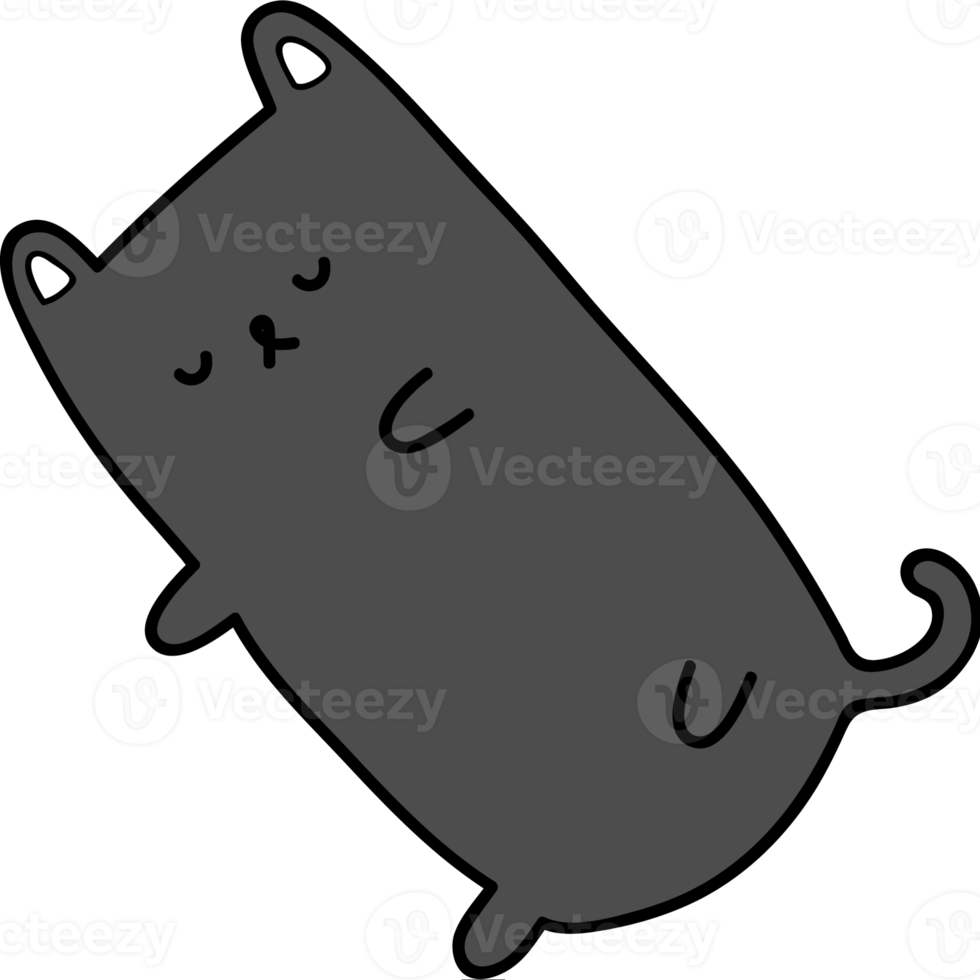 schattig slapend kattenelement png