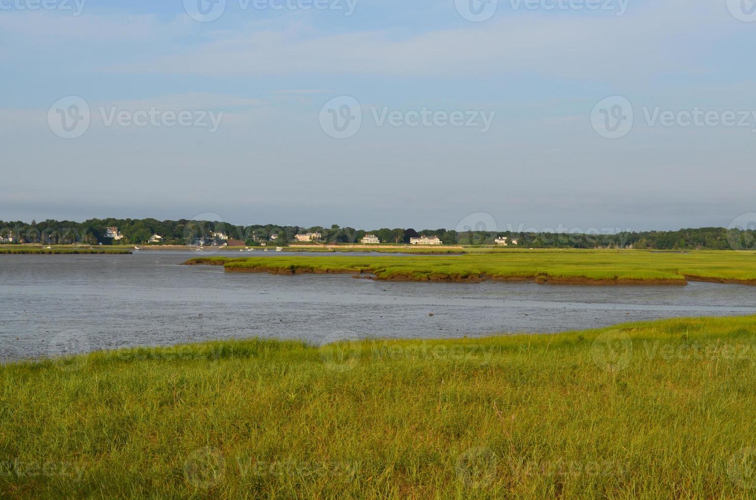 marea baja en la bahía de duxbury foto