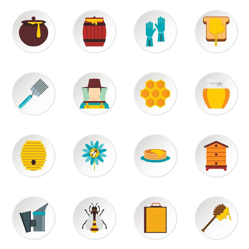 Apiary tools set flat icons vector