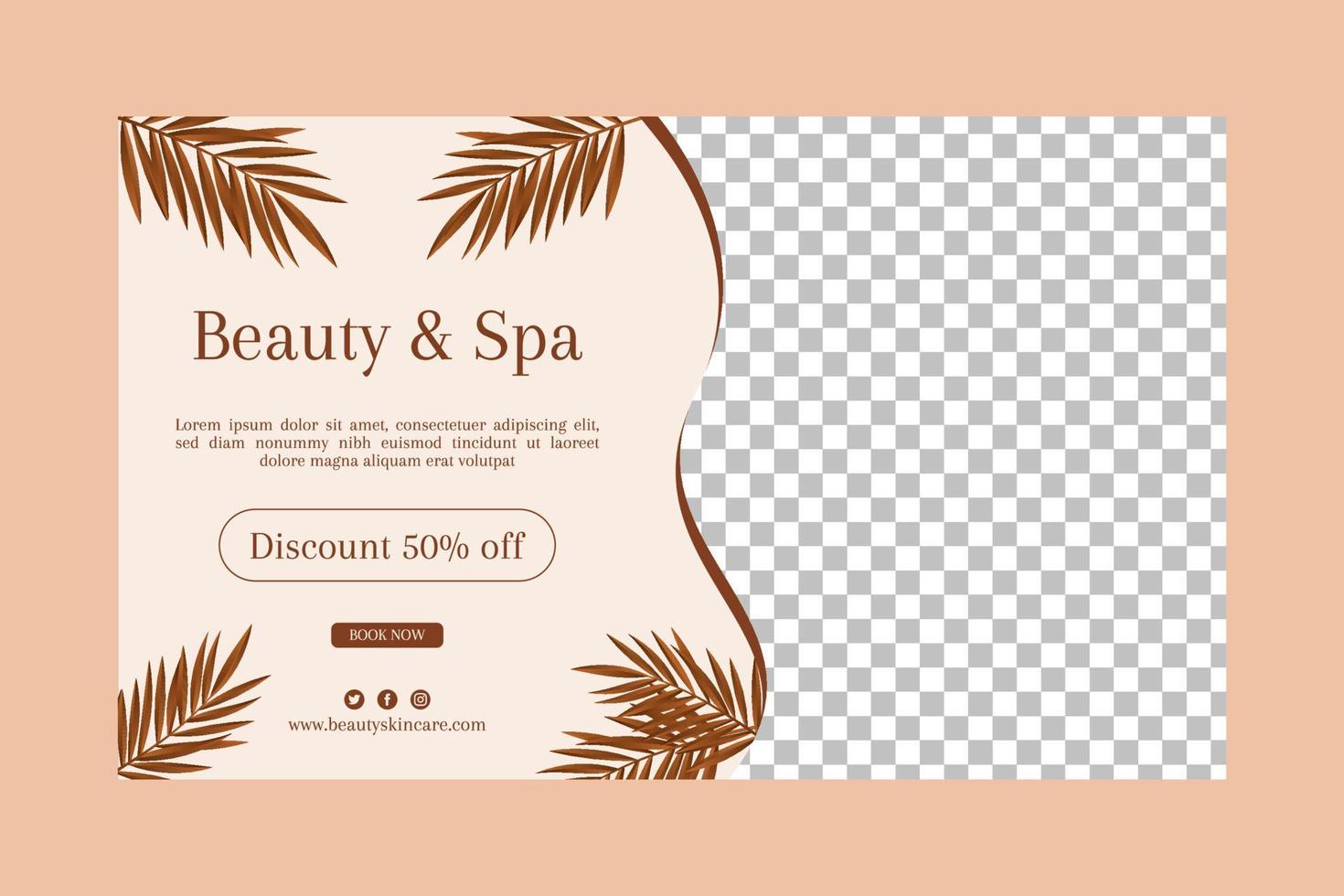 plantilla de publicación de redes sociales de banner de belleza y spa vector