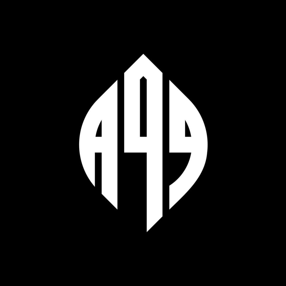AQQ circle letter logo design with circle and ellipse shape. AQQ ellipse letters with typographic style. The three initials form a circle logo. AQQ Circle Emblem Abstract Monogram Letter Mark Vector. vector