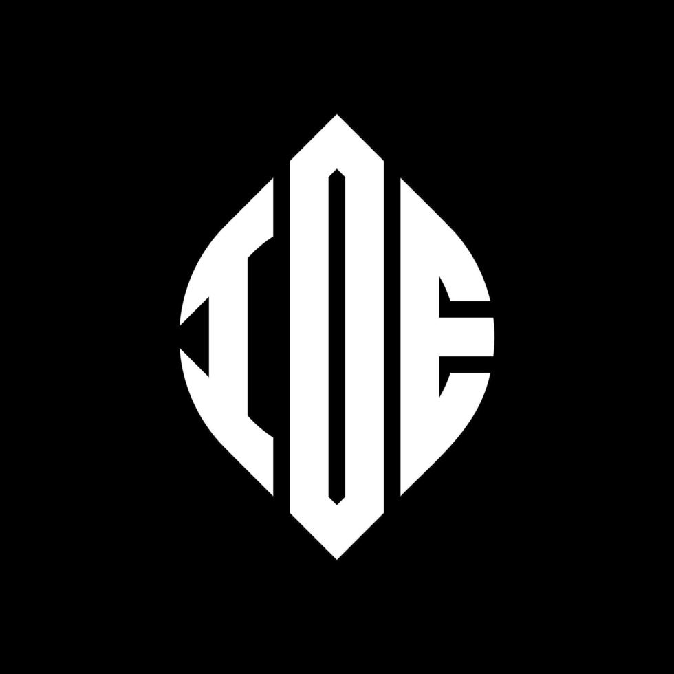 IDE circle letter logo design with circle and ellipse shape. IDE ellipse letters with typographic style. The three initials form a circle logo. IDE Circle Emblem Abstract Monogram Letter Mark Vector. vector