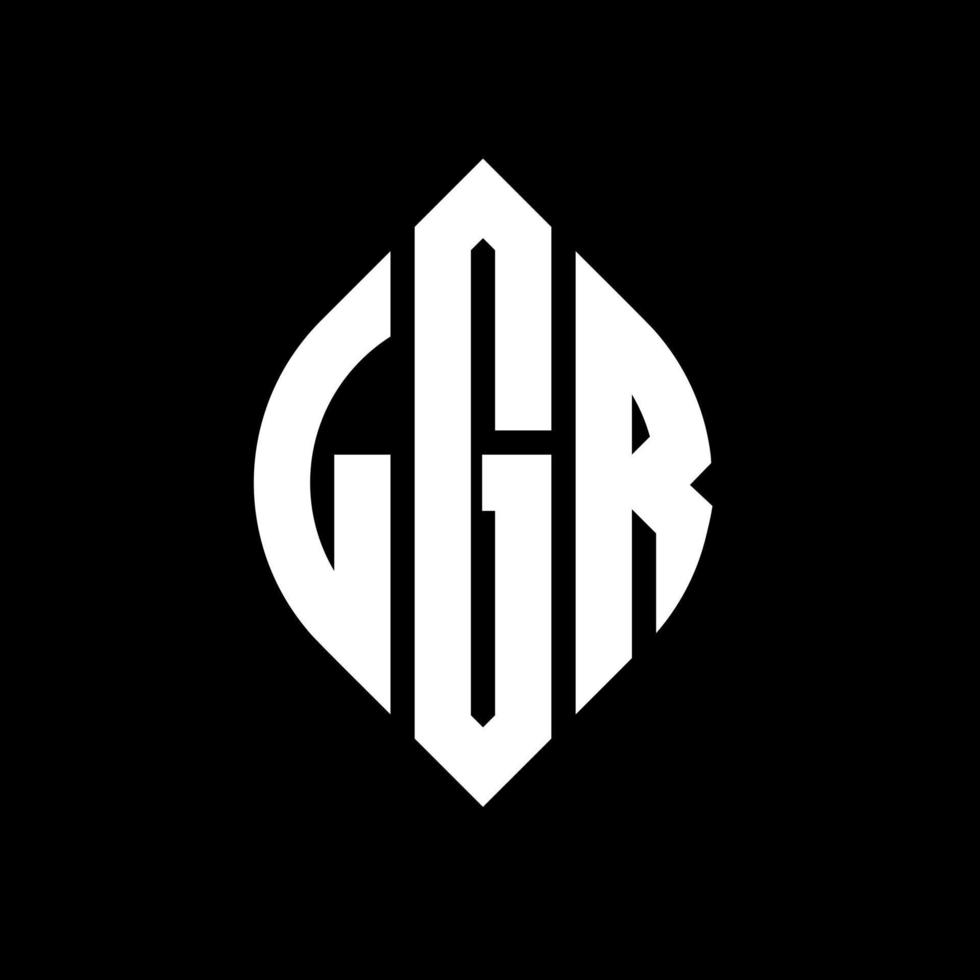 diseño de logotipo de letra de círculo lgr con forma de círculo y elipse. lgr letras elipses con estilo tipográfico. las tres iniciales forman un logo circular. Vector de marca de letra de monograma abstracto del emblema del círculo lgr.