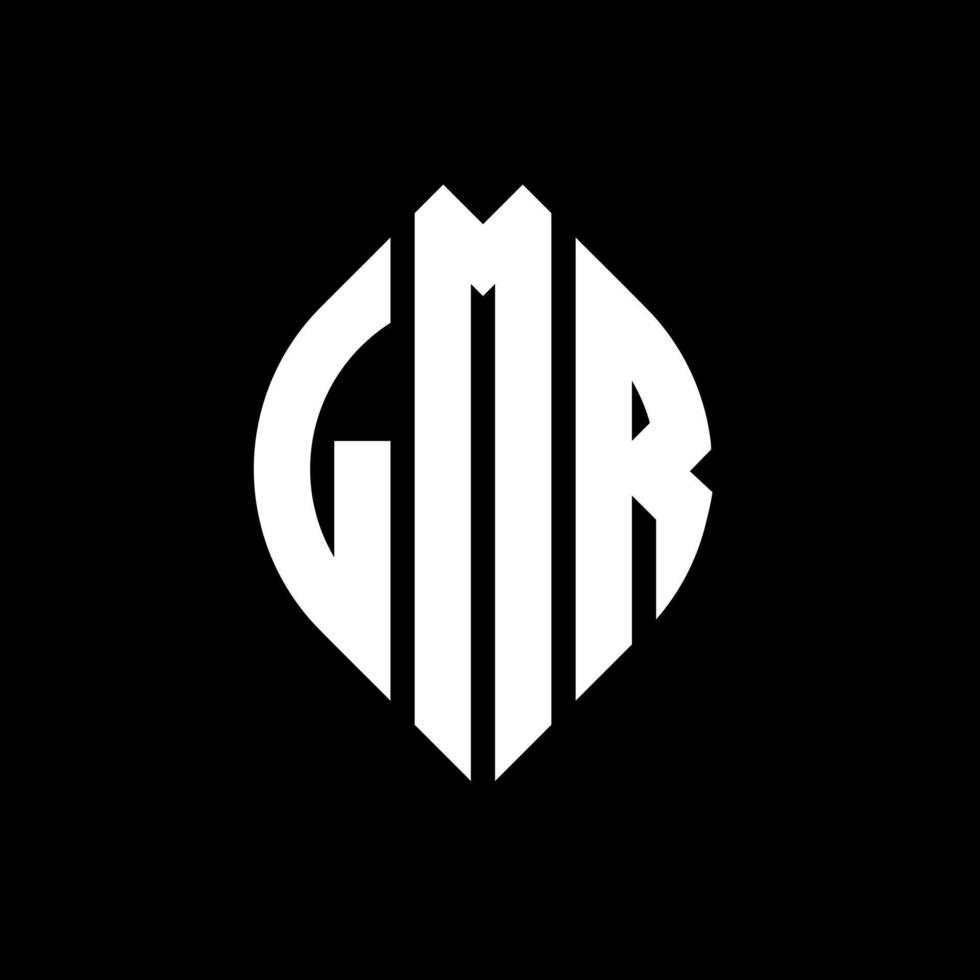 LMR circle letter logo design with circle and ellipse shape. LMR ellipse letters with typographic style. The three initials form a circle logo. LMR Circle Emblem Abstract Monogram Letter Mark Vector. vector