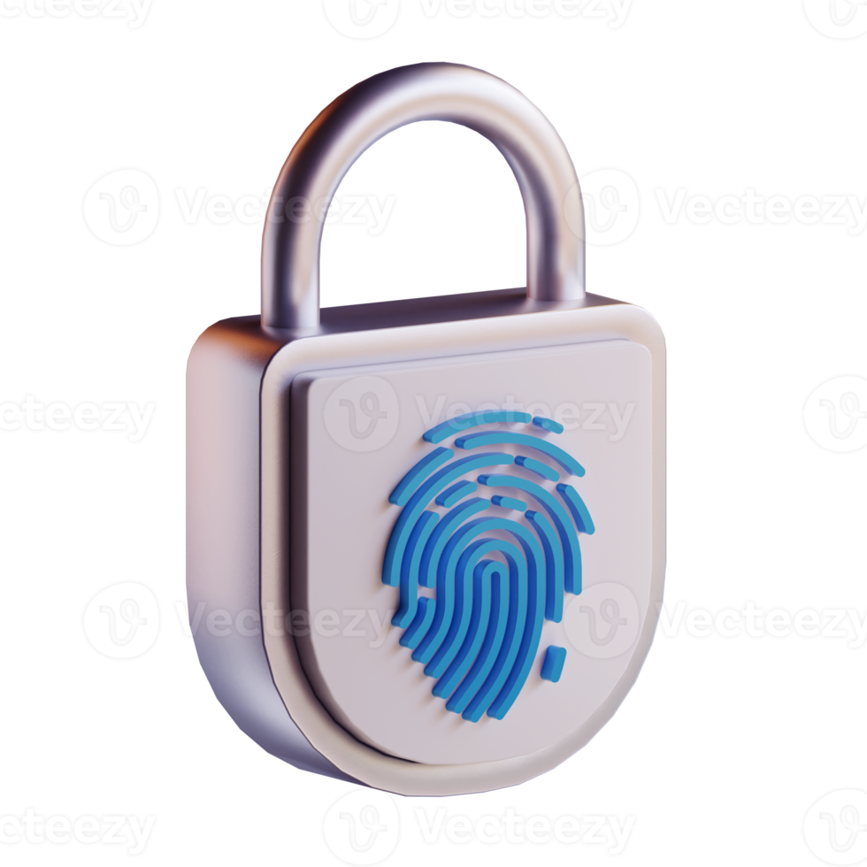 3d fingerprint lock icon png