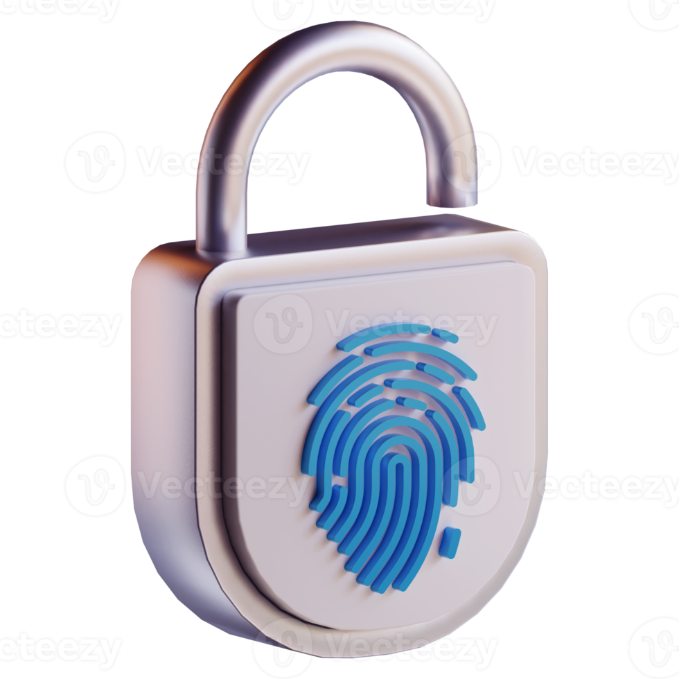 3d fingerprint lock icon png