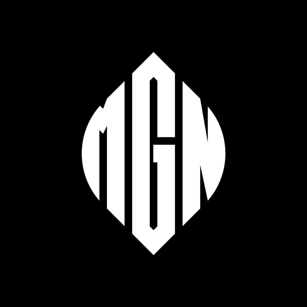 diseño de logotipo de letra de círculo mgn con forma de círculo y elipse. mgn letras elipses con estilo tipográfico. las tres iniciales forman un logo circular. vector de marca de letra de monograma abstracto del emblema del círculo mgn.
