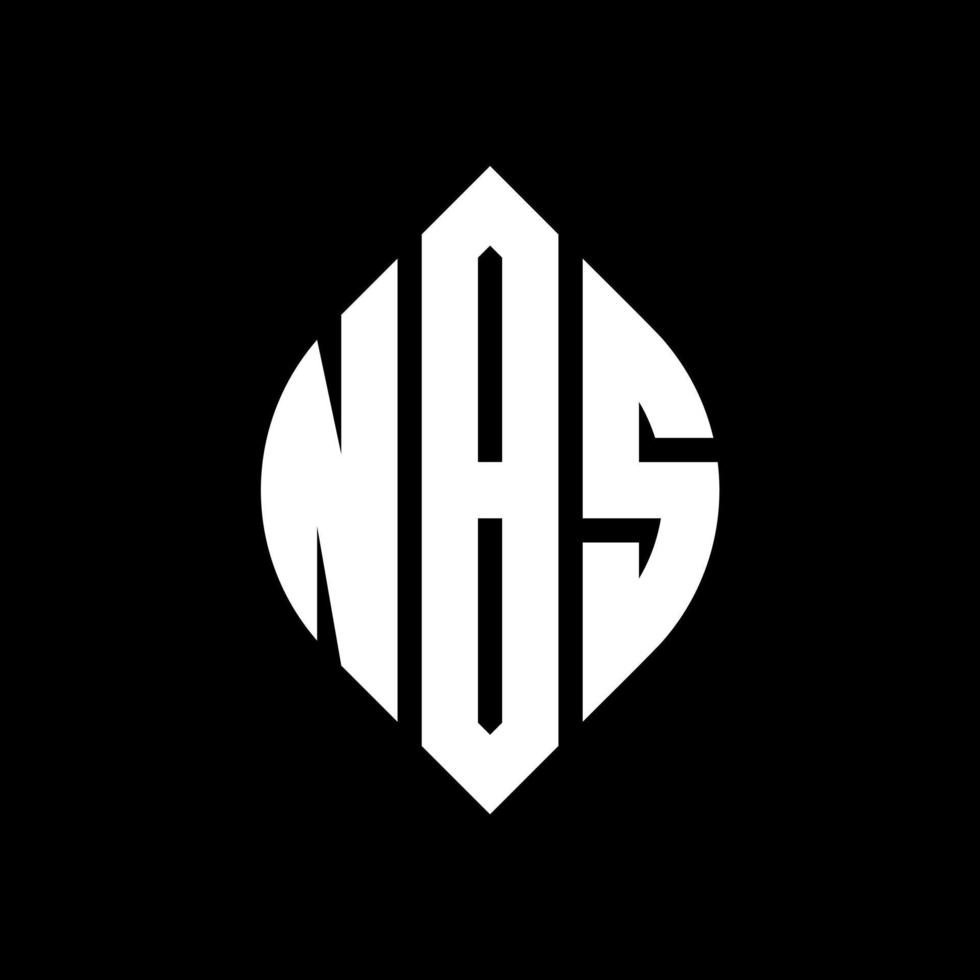 NBS circle letter logo design with circle and ellipse shape. NBS ellipse letters with typographic style. The three initials form a circle logo. NBS Circle Emblem Abstract Monogram Letter Mark Vector. vector