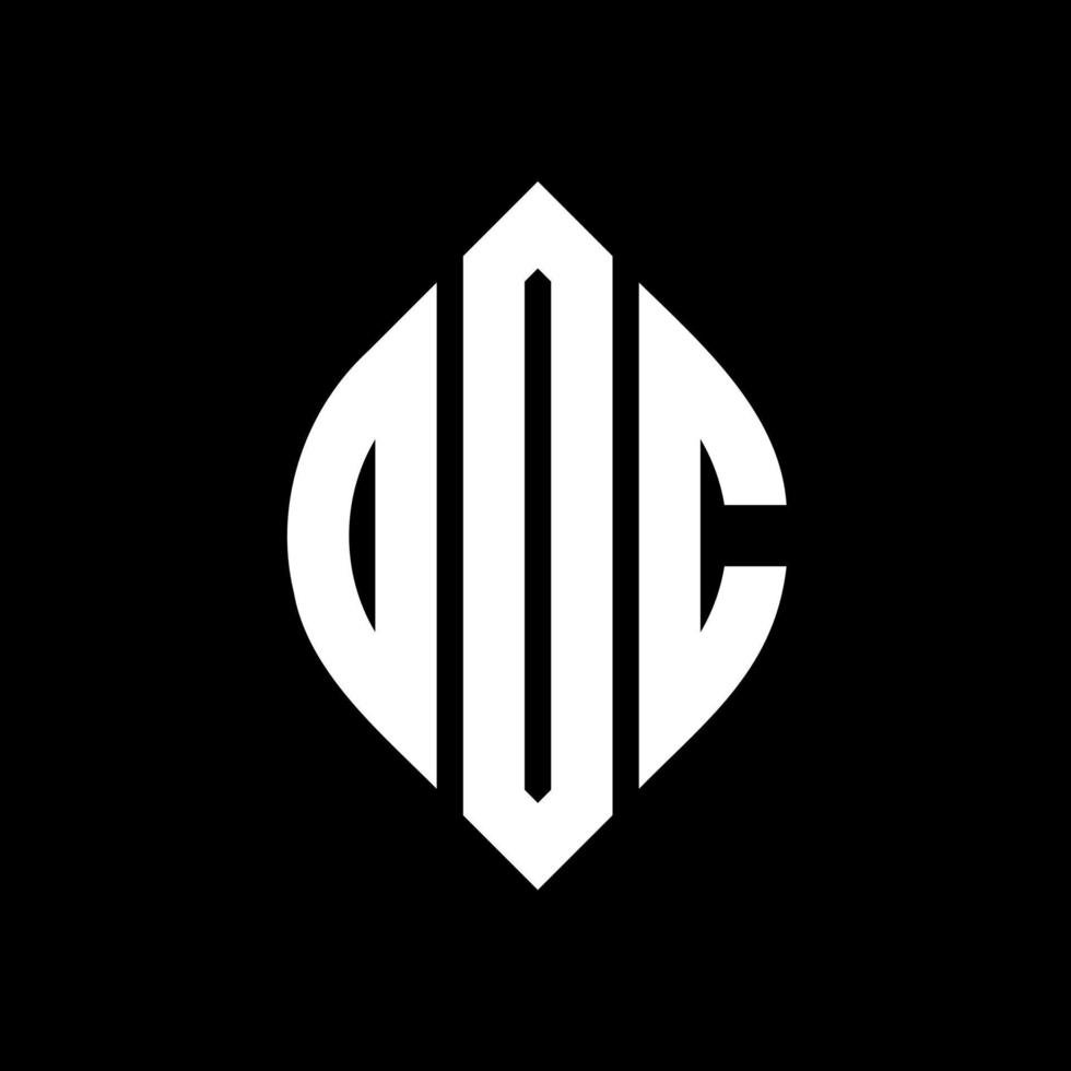 OOC circle letter logo design with circle and ellipse shape. OOC ellipse letters with typographic style. The three initials form a circle logo. OOC Circle Emblem Abstract Monogram Letter Mark Vector. vector