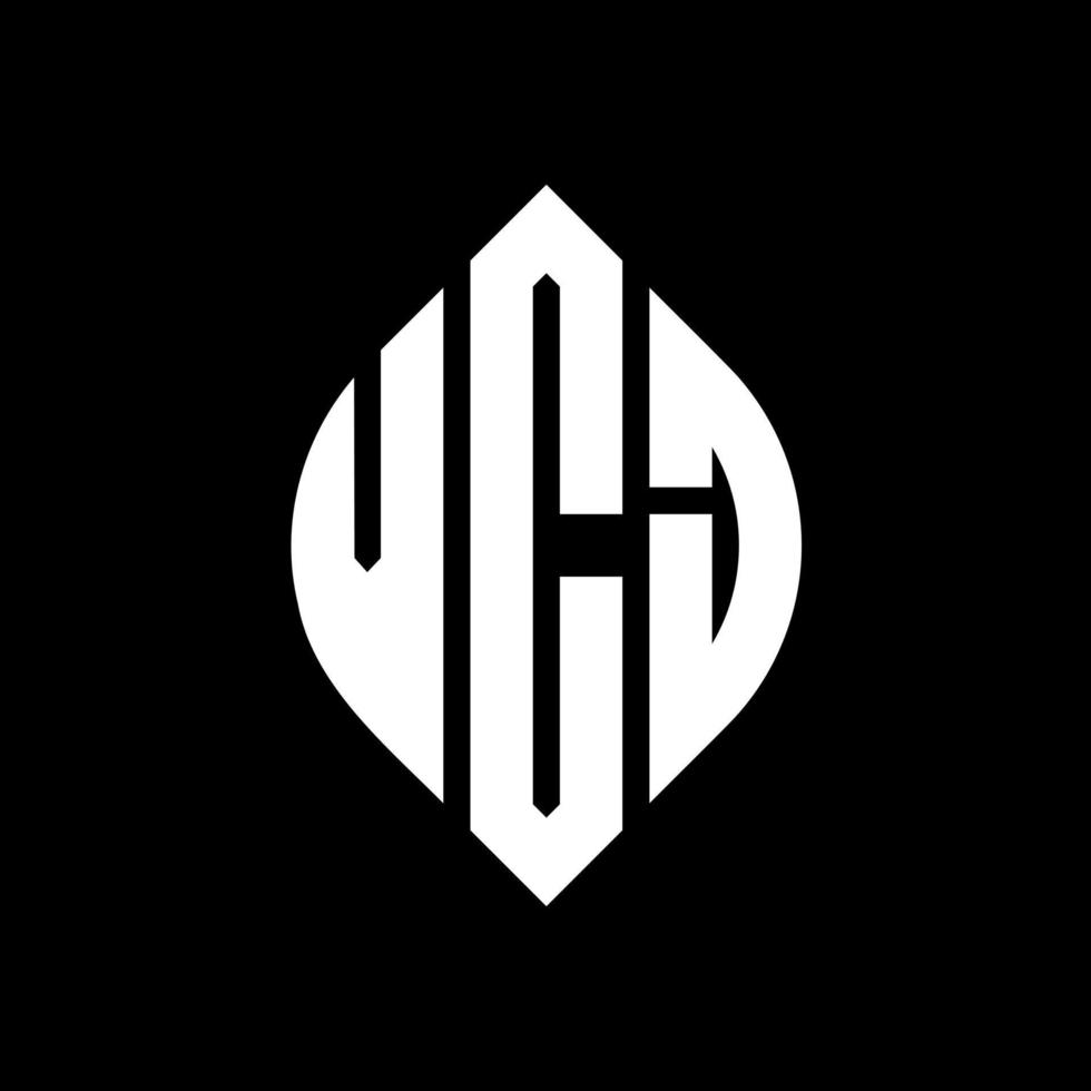 VCJ circle letter logo design with circle and ellipse shape. VCJ ellipse letters with typographic style. The three initials form a circle logo. VCJ Circle Emblem Abstract Monogram Letter Mark Vector. vector