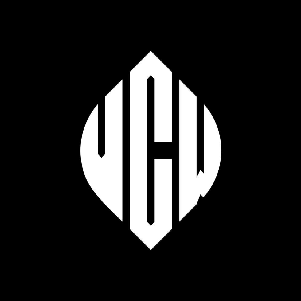 VCW circle letter logo design with circle and ellipse shape. VCW ellipse letters with typographic style. The three initials form a circle logo. VCW Circle Emblem Abstract Monogram Letter Mark Vector. vector