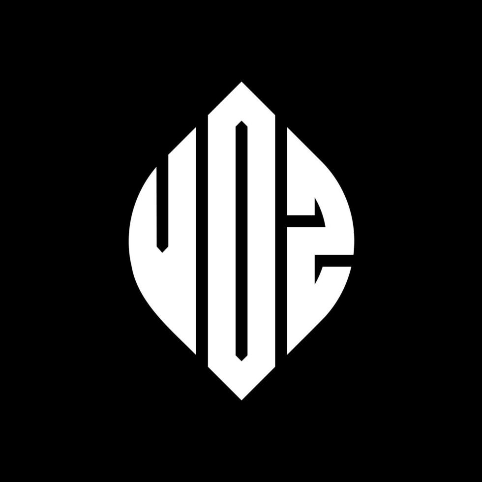 VDZ circle letter logo design with circle and ellipse shape. VDZ ellipse letters with typographic style. The three initials form a circle logo. VDZ Circle Emblem Abstract Monogram Letter Mark Vector. vector