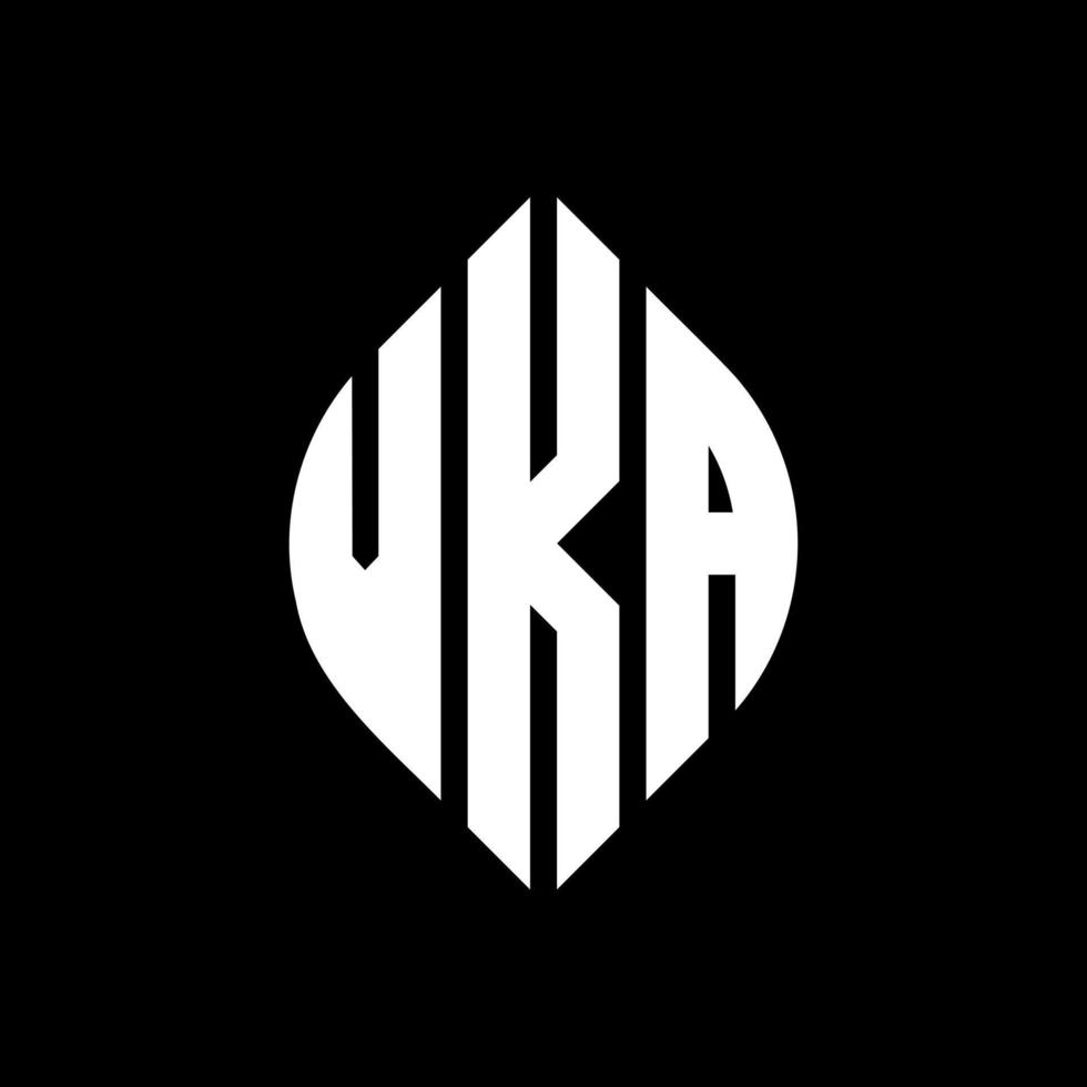Diseño de logotipo de letra de círculo vka con forma de círculo y elipse. letras de elipse vka con estilo tipográfico. las tres iniciales forman un logo circular. vector de marca de letra de monograma abstracto del emblema del círculo vka.