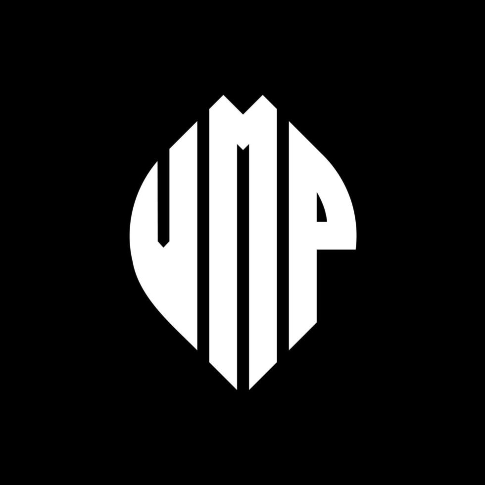VMP circle letter logo design with circle and ellipse shape. VMP ellipse letters with typographic style. The three initials form a circle logo. VMP Circle Emblem Abstract Monogram Letter Mark Vector. vector