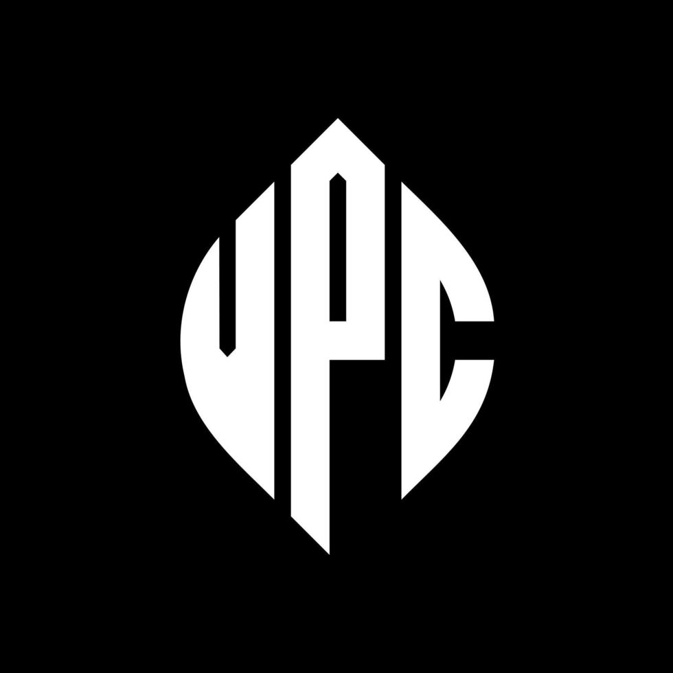 VPC circle letter logo design with circle and ellipse shape. VPC ellipse letters with typographic style. The three initials form a circle logo. VPC Circle Emblem Abstract Monogram Letter Mark Vector. vector