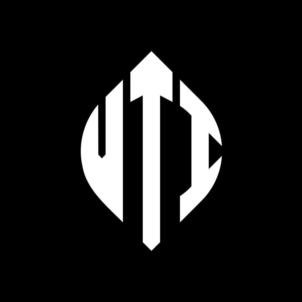 VTI circle letter logo design with circle and ellipse shape. VTI ellipse letters with typographic style. The three initials form a circle logo. VTI Circle Emblem Abstract Monogram Letter Mark Vector. vector