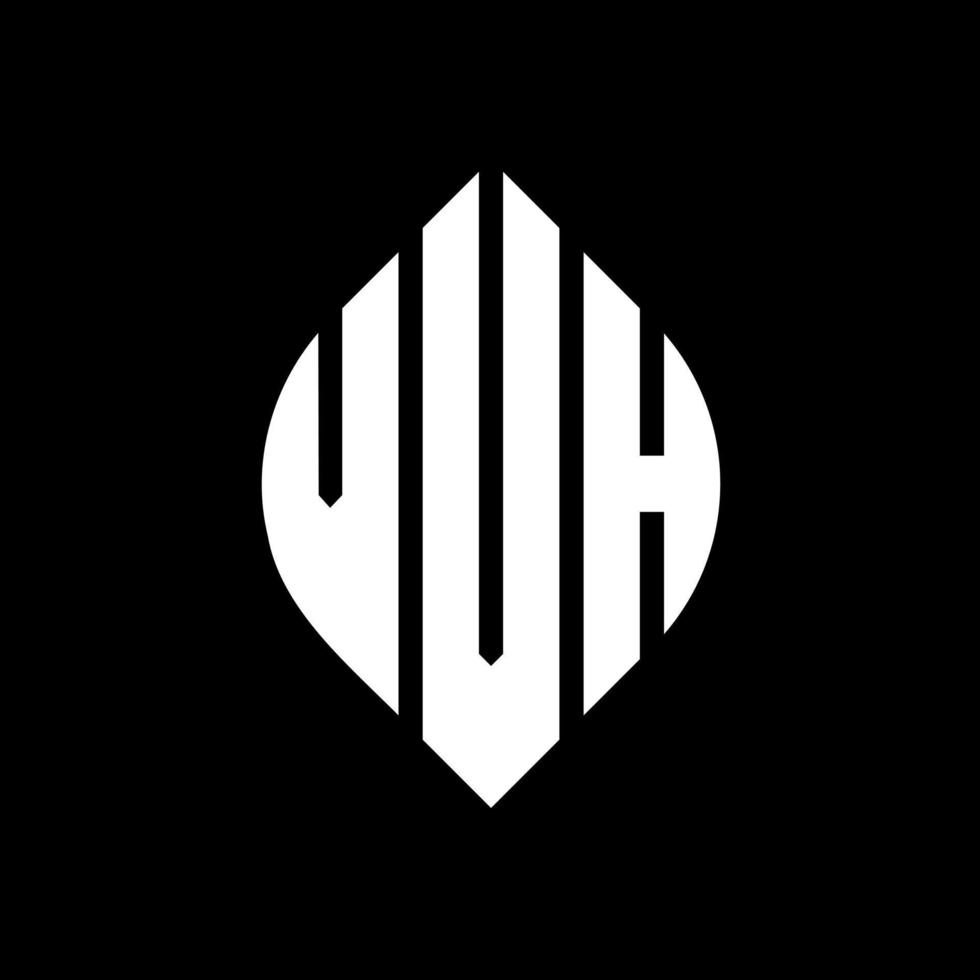 VVH circle letter logo design with circle and ellipse shape. VVH ellipse letters with typographic style. The three initials form a circle logo. VVH Circle Emblem Abstract Monogram Letter Mark Vector. vector