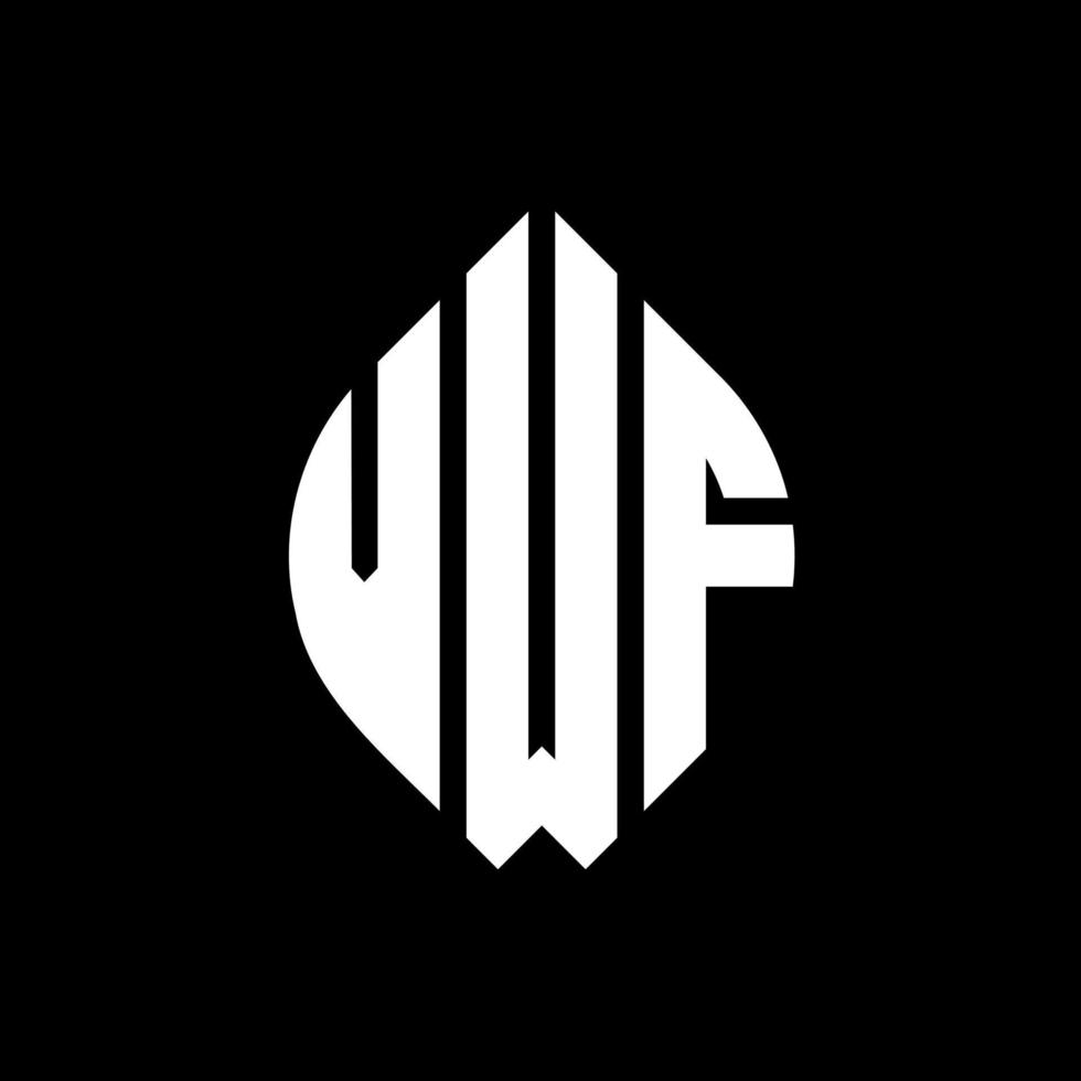 diseño de logotipo de letra de círculo vwf con forma de círculo y elipse. Letras de elipse vwf con estilo tipográfico. las tres iniciales forman un logo circular. vector de marca de letra de monograma abstracto del emblema del círculo vwf.