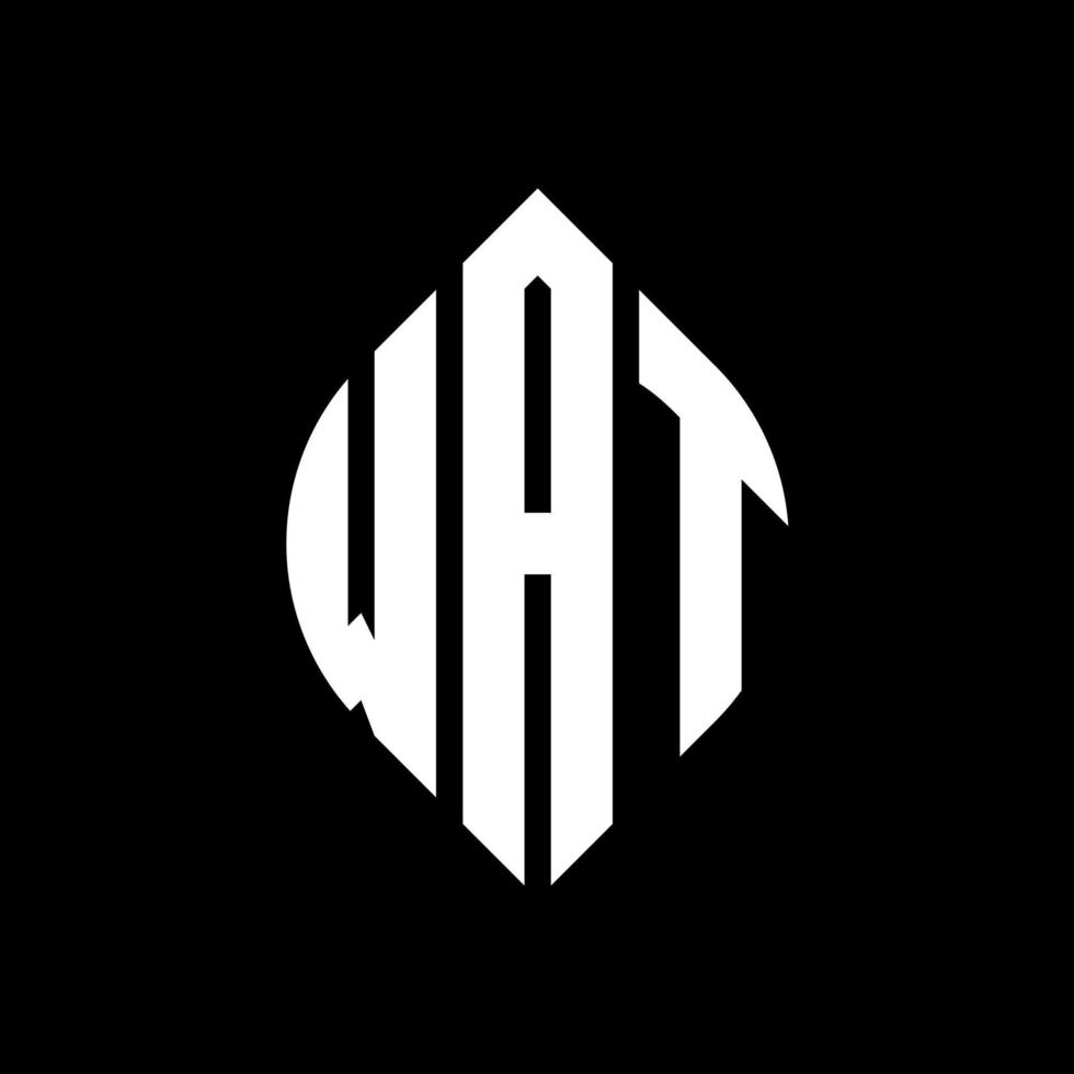 diseño de logotipo de letra de círculo wat con forma de círculo y elipse. wat elipse letras con estilo tipográfico. las tres iniciales forman un logo circular. vector de marca de letra de monograma abstracto del emblema del círculo wat.