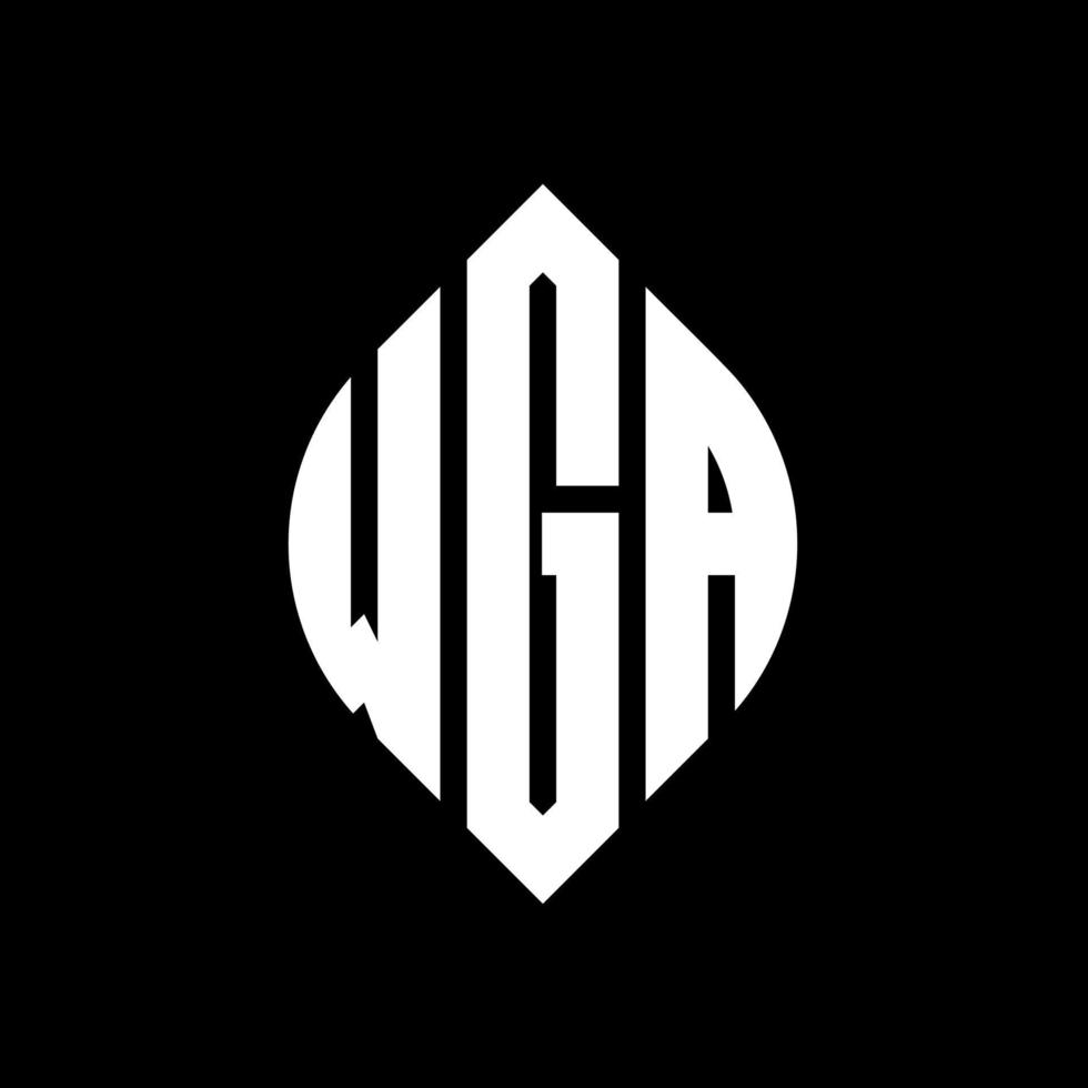 diseño de logotipo de letra de círculo wga con forma de círculo y elipse. letras de elipse wga con estilo tipográfico. las tres iniciales forman un logo circular. vector de marca de letra de monograma abstracto del emblema del círculo wga.