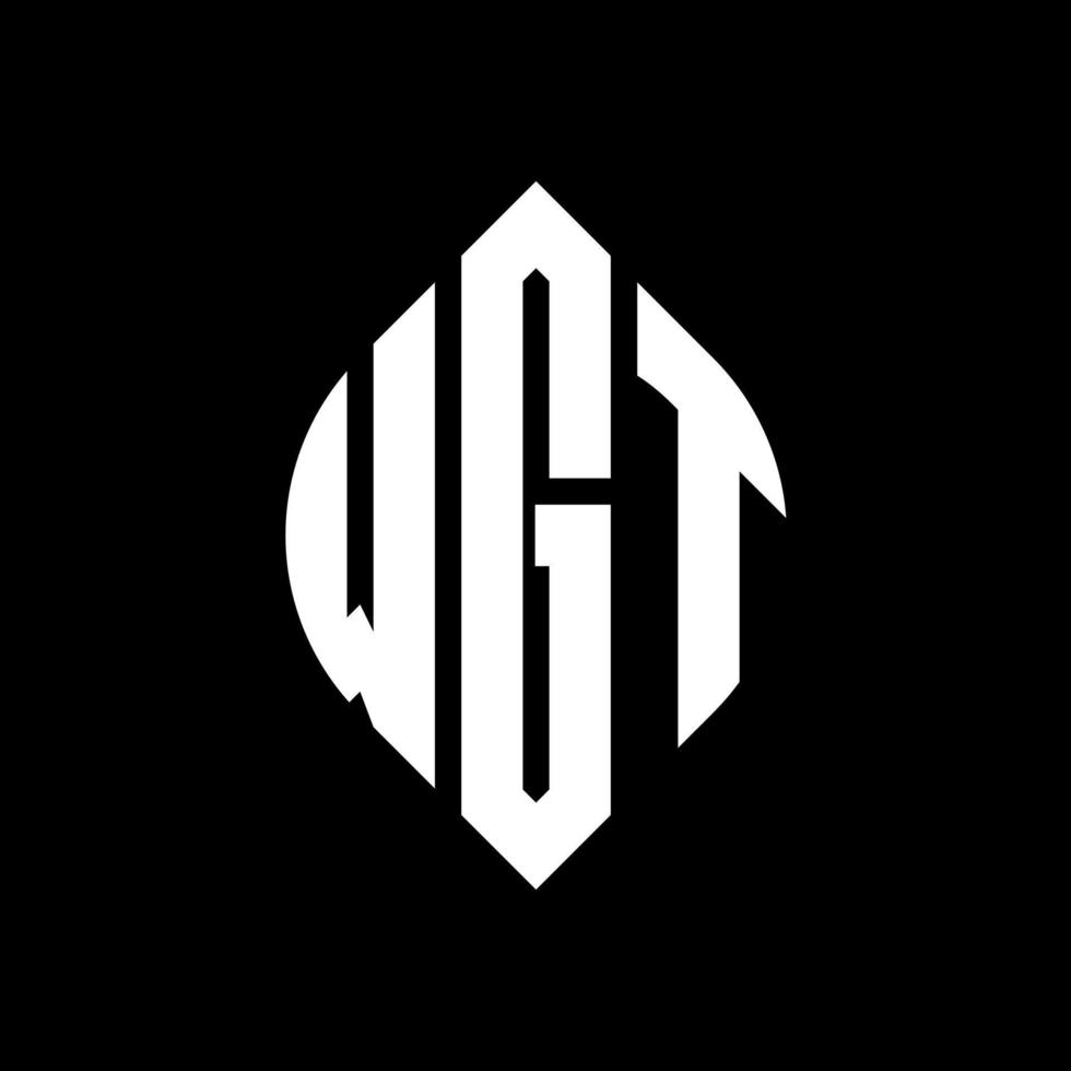 diseño de logotipo de letra de círculo wgt con forma de círculo y elipse. letras de elipse wgt con estilo tipográfico. las tres iniciales forman un logo circular. vector de marca de letra de monograma abstracto del emblema del círculo wgt.