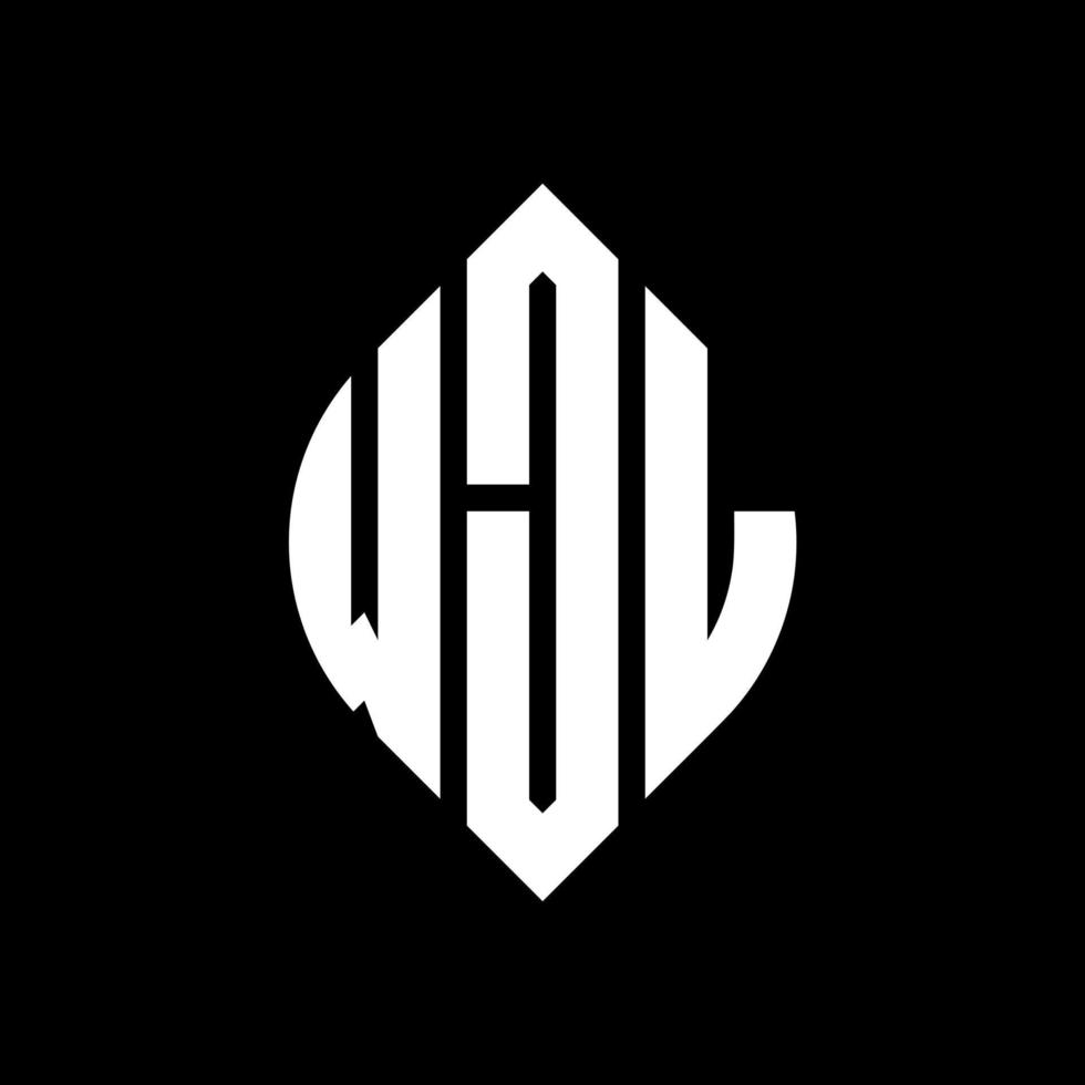diseño de logotipo de letra de círculo wjl con forma de círculo y elipse. letras de elipse wjl con estilo tipográfico. las tres iniciales forman un logo circular. vector de marca de letra de monograma abstracto del emblema del círculo wjl.