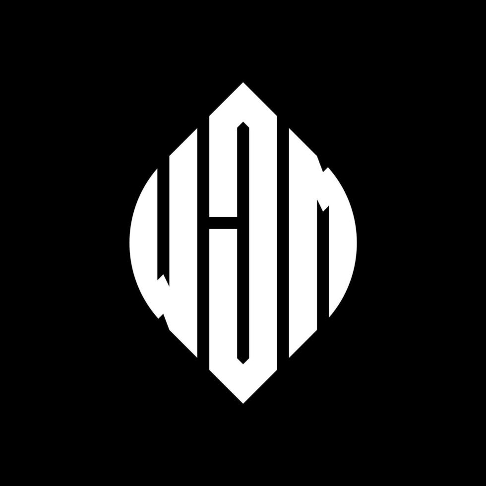 diseño de logotipo de letra de círculo wjm con forma de círculo y elipse. Letras de elipse wjm con estilo tipográfico. las tres iniciales forman un logo circular. vector de marca de letra de monograma abstracto del emblema del círculo wjm.