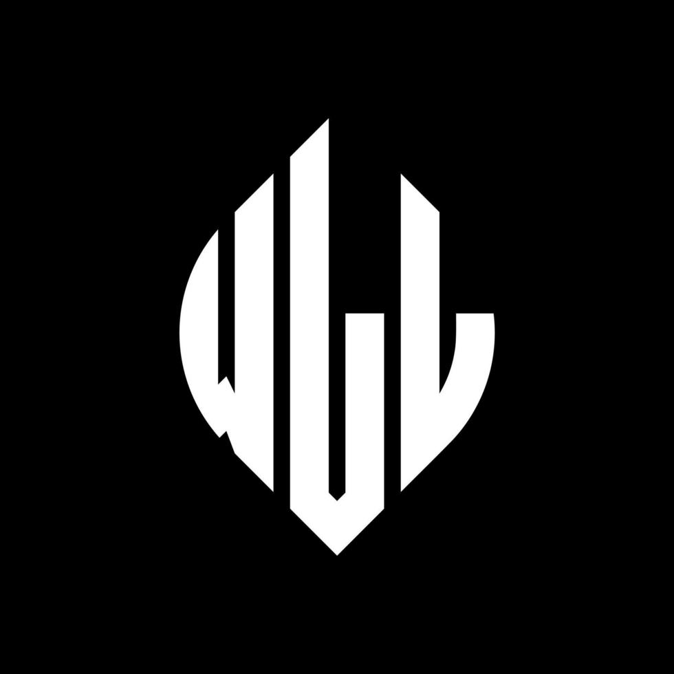 WLL circle letter logo design with circle and ellipse shape. WLL ellipse letters with typographic style. The three initials form a circle logo. WLL Circle Emblem Abstract Monogram Letter Mark Vector. vector
