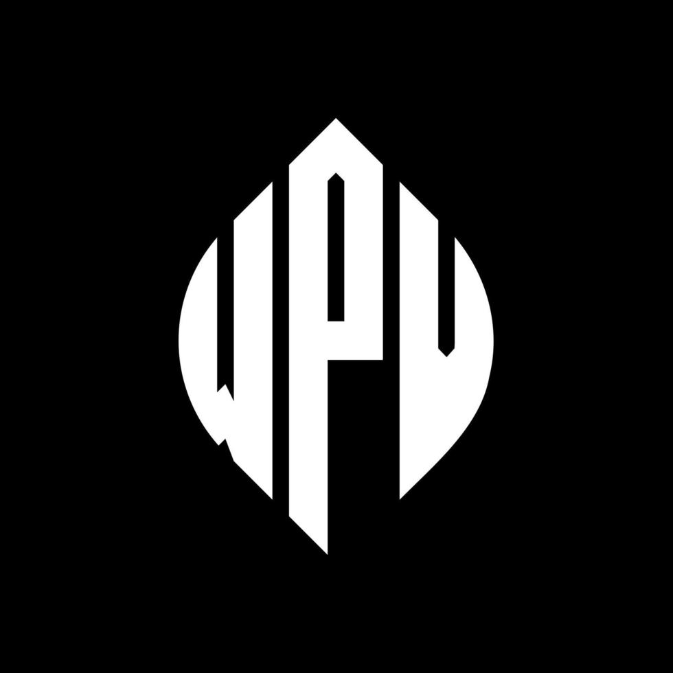 WPV circle letter logo design with circle and ellipse shape. WPV ellipse letters with typographic style. The three initials form a circle logo. WPV Circle Emblem Abstract Monogram Letter Mark Vector. vector
