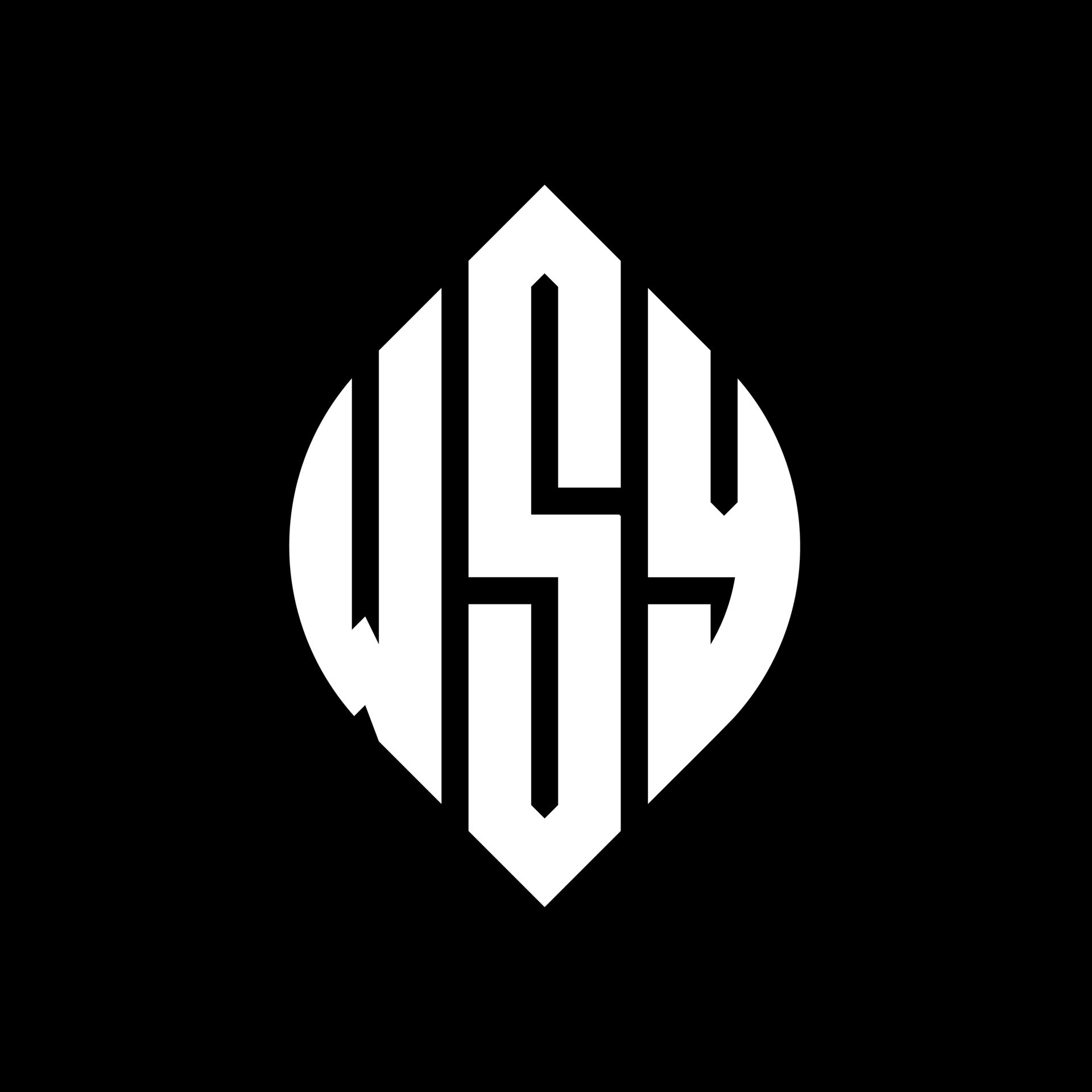 diseño de logotipo de letra wsy circle con forma de círculo y elipse