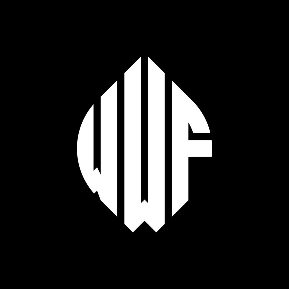 diseño de logotipo de letra de círculo wwf con forma de círculo y elipse. Letras de elipse wwf con estilo tipográfico. las tres iniciales forman un logo circular. vector de marca de letra de monograma abstracto del emblema del círculo wwf.