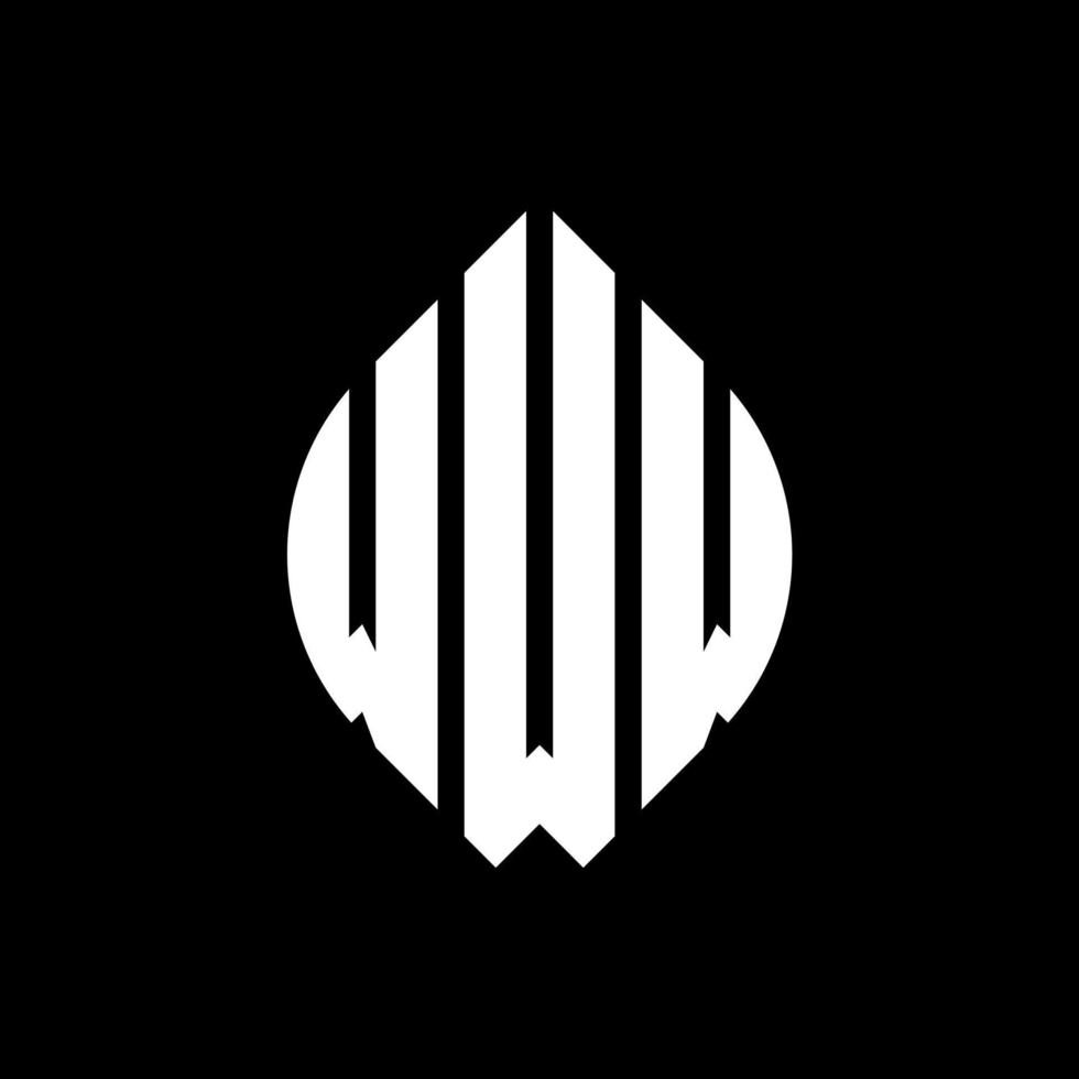 WWW circle letter logo design with circle and ellipse shape. WWW ellipse letters with typographic style. The three initials form a circle logo. WWW Circle Emblem Abstract Monogram Letter Mark Vector. vector