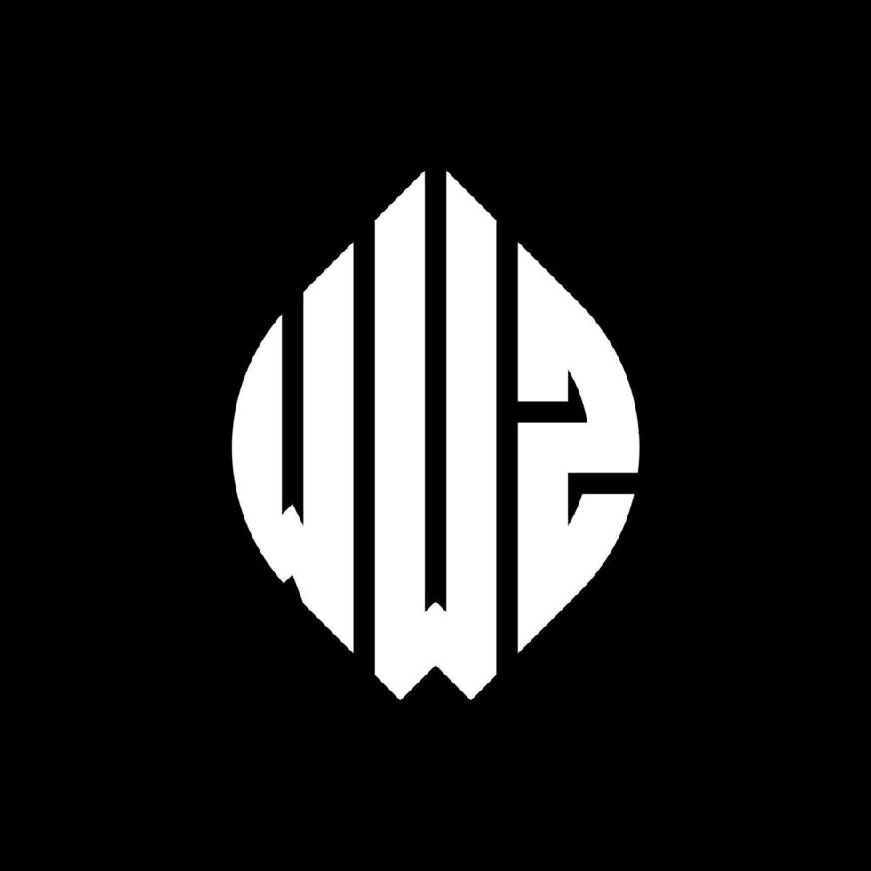 diseño de logotipo de letra de círculo wwz con forma de círculo y elipse. letras de elipse wwz con estilo tipográfico. las tres iniciales forman un logo circular. vector de marca de letra de monograma abstracto del emblema del círculo wwz.
