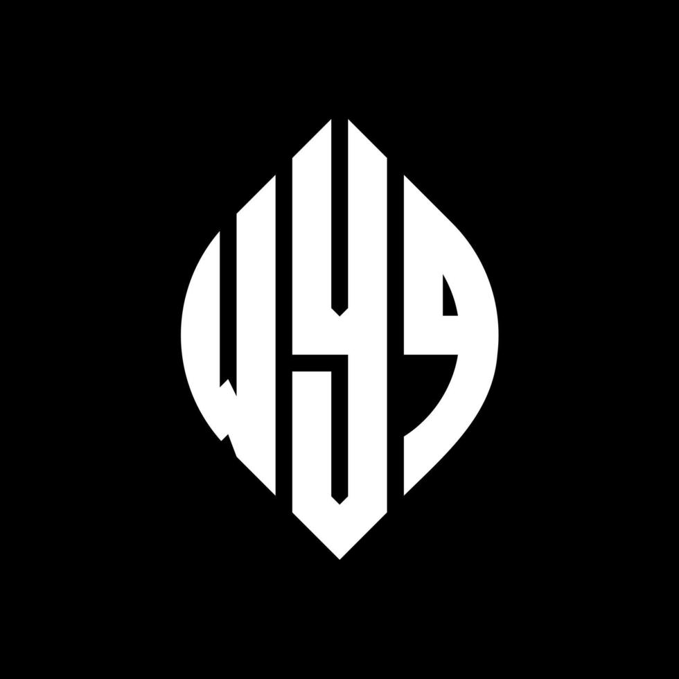 WYQ circle letter logo design with circle and ellipse shape. WYQ ellipse letters with typographic style. The three initials form a circle logo. WYQ Circle Emblem Abstract Monogram Letter Mark Vector. vector