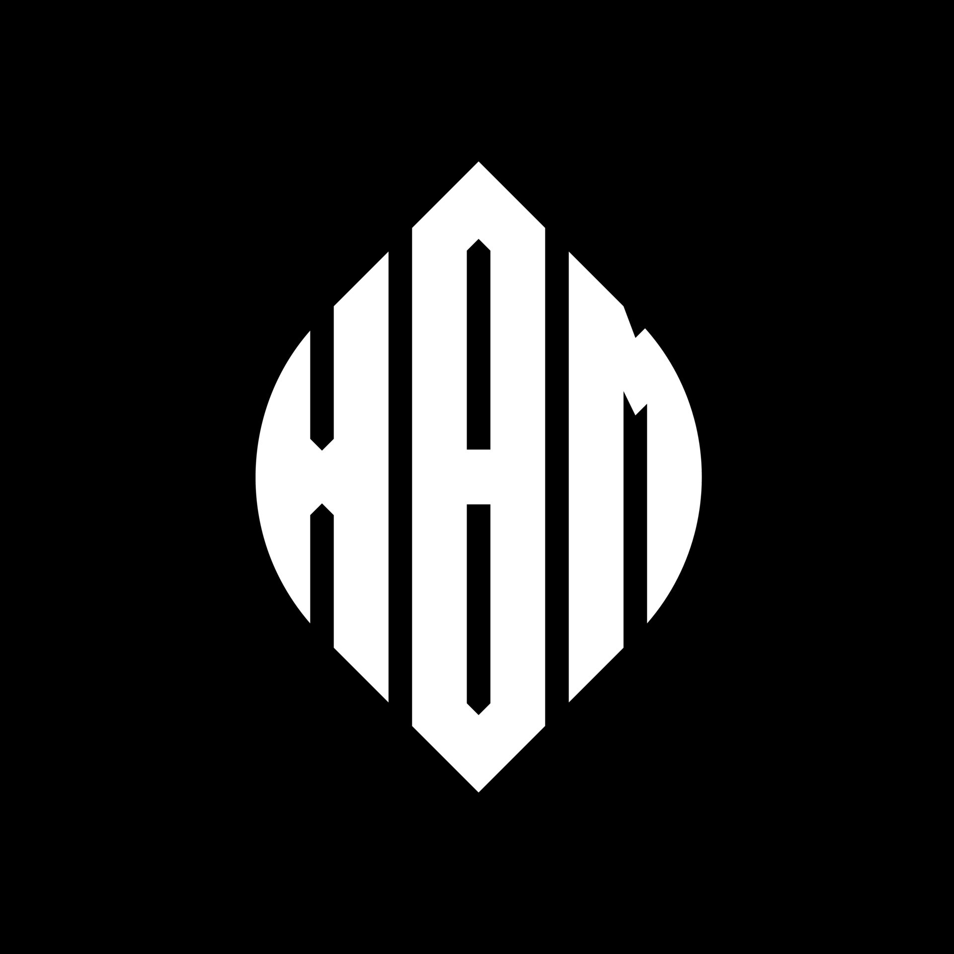 XBM circle letter logo design with circle and ellipse shape. XBM