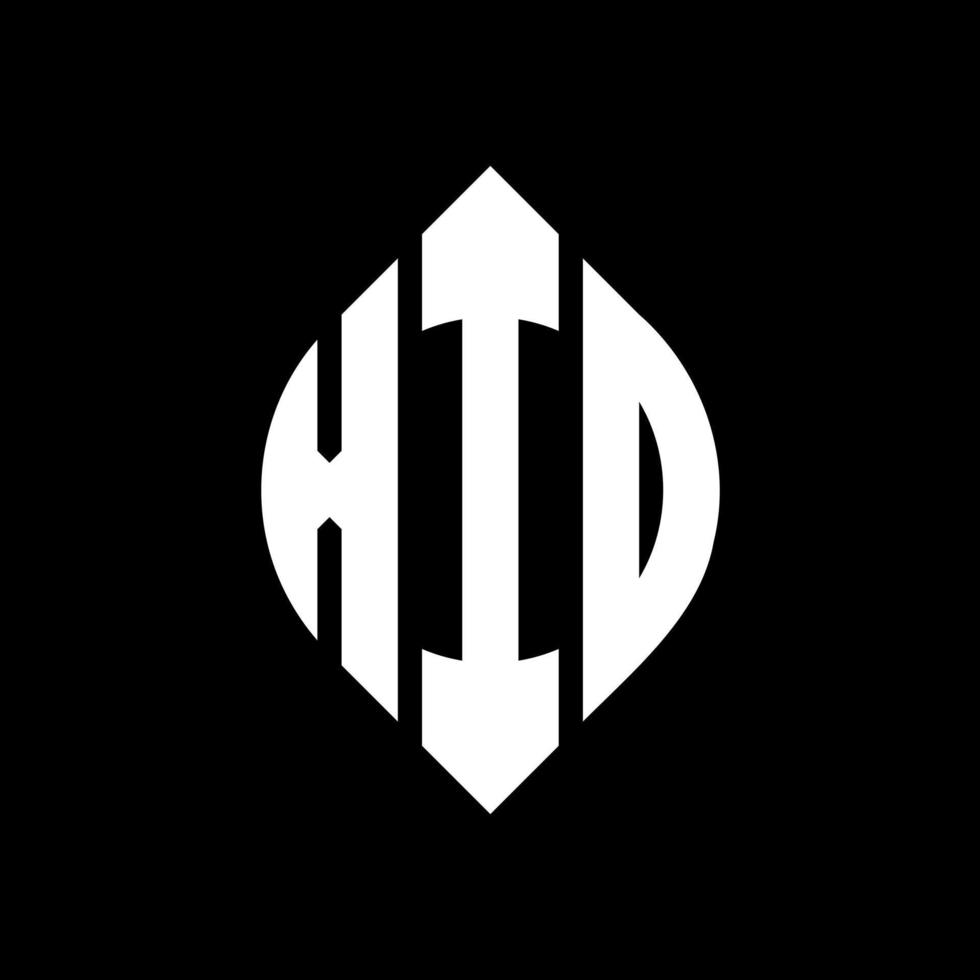 XID circle letter logo design with circle and ellipse shape. XID ellipse letters with typographic style. The three initials form a circle logo. XID Circle Emblem Abstract Monogram Letter Mark Vector. vector