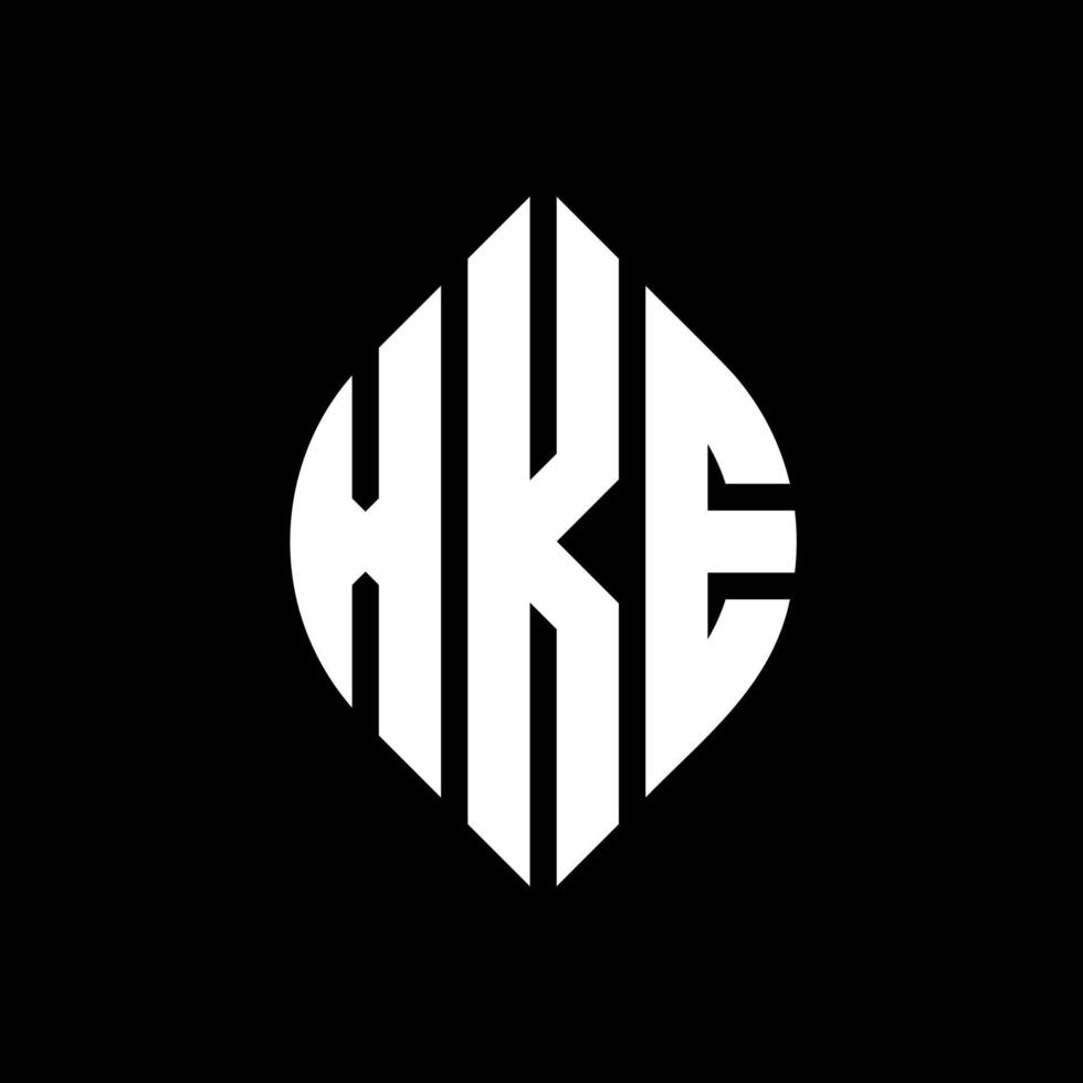 XKE circle letter logo design with circle and ellipse shape. XKE ellipse letters with typographic style. The three initials form a circle logo. XKE Circle Emblem Abstract Monogram Letter Mark Vector. vector
