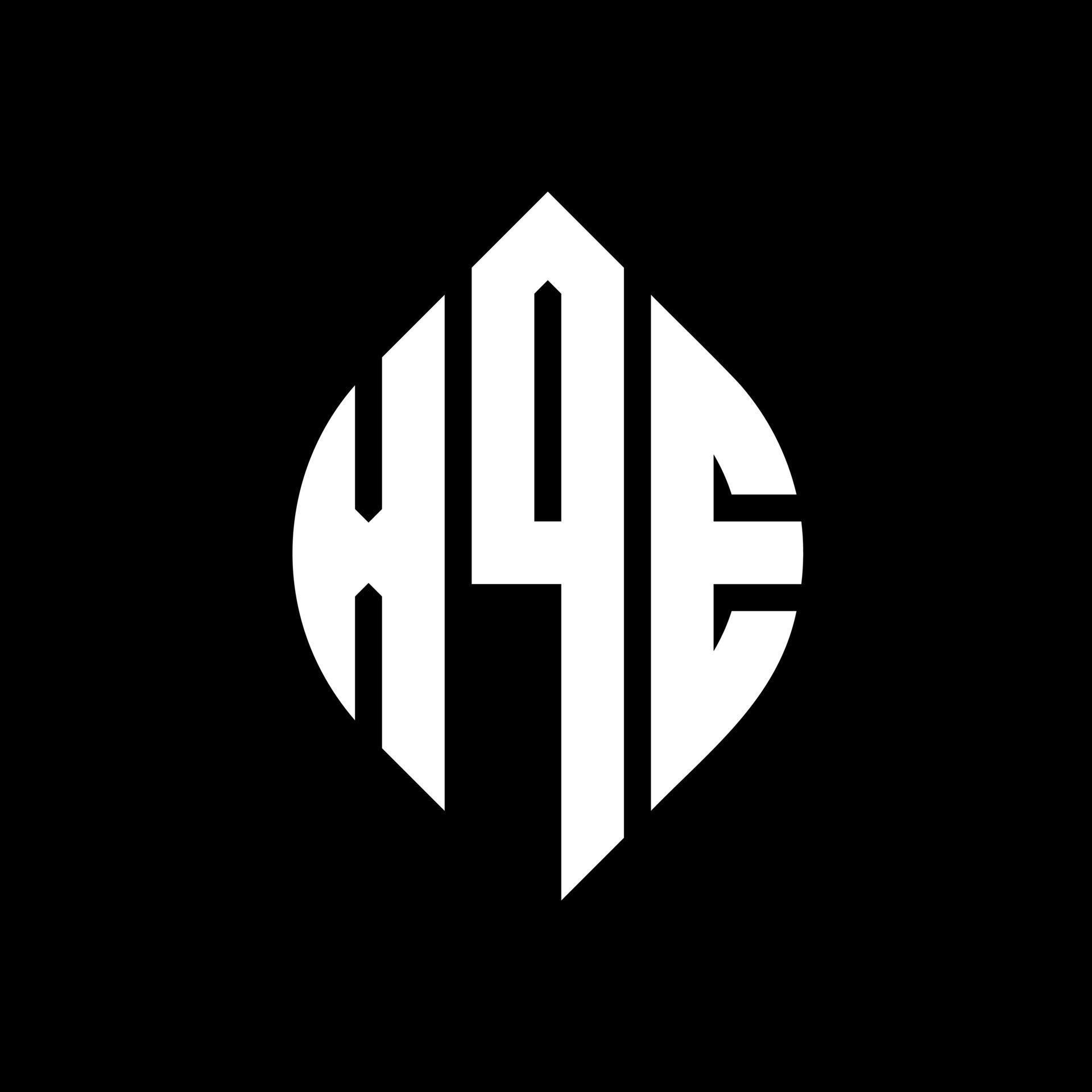 XQE circle letter logo design with circle and ellipse shape. XQE