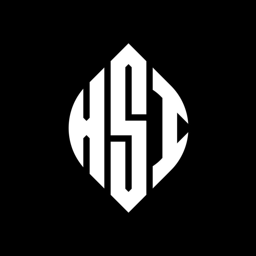 XSI circle letter logo design with circle and ellipse shape. XSI ellipse letters with typographic style. The three initials form a circle logo. XSI Circle Emblem Abstract Monogram Letter Mark Vector. vector