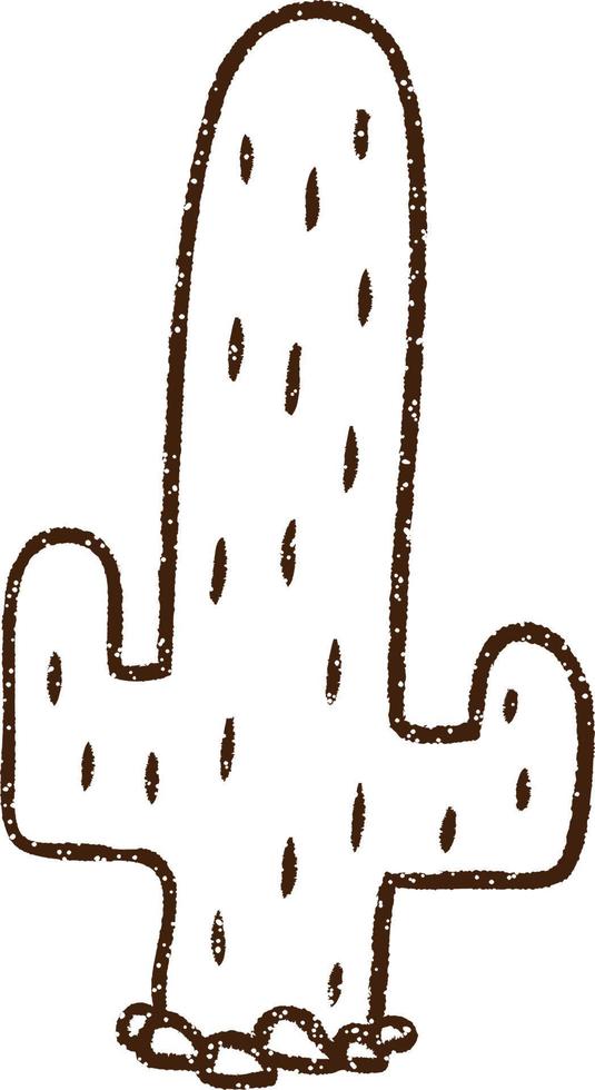 Cactus Charcoal Drawing vector