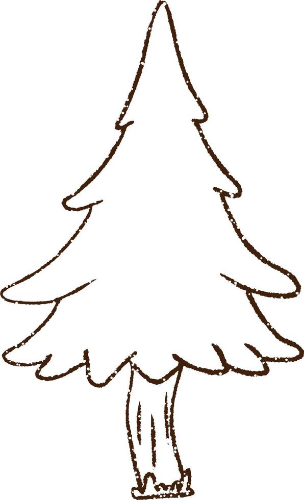 dibujo de carbón de árbol de invierno vector