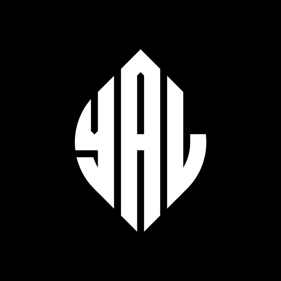 YAL circle letter logo design with circle and ellipse shape. YAL ellipse letters with typographic style. The three initials form a circle logo. YAL Circle Emblem Abstract Monogram Letter Mark Vector. vector