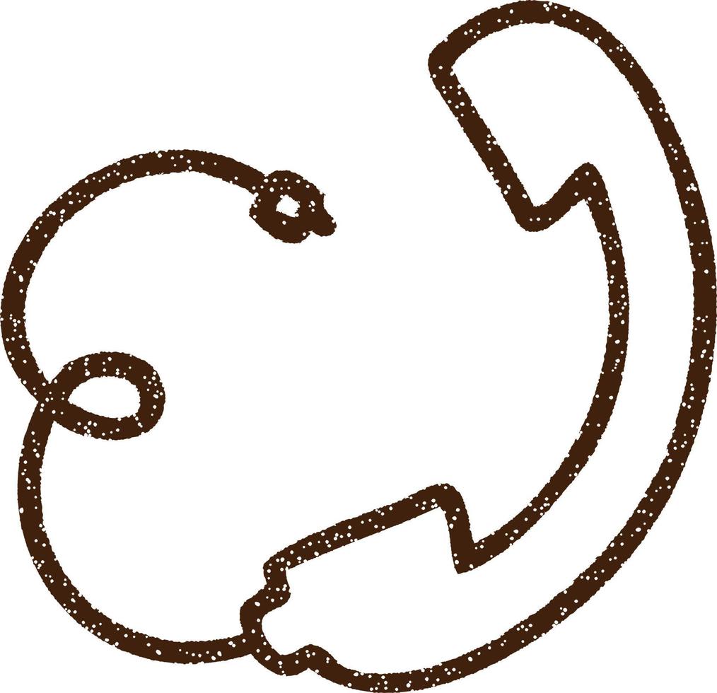 Telephone Receiver Charcoal Drawing vector