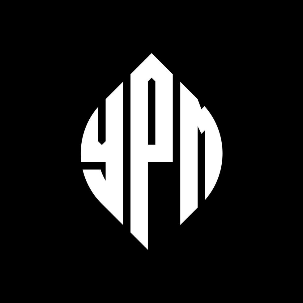 YPM circle letter logo design with circle and ellipse shape. YPM ellipse letters with typographic style. The three initials form a circle logo. YPM Circle Emblem Abstract Monogram Letter Mark Vector. vector