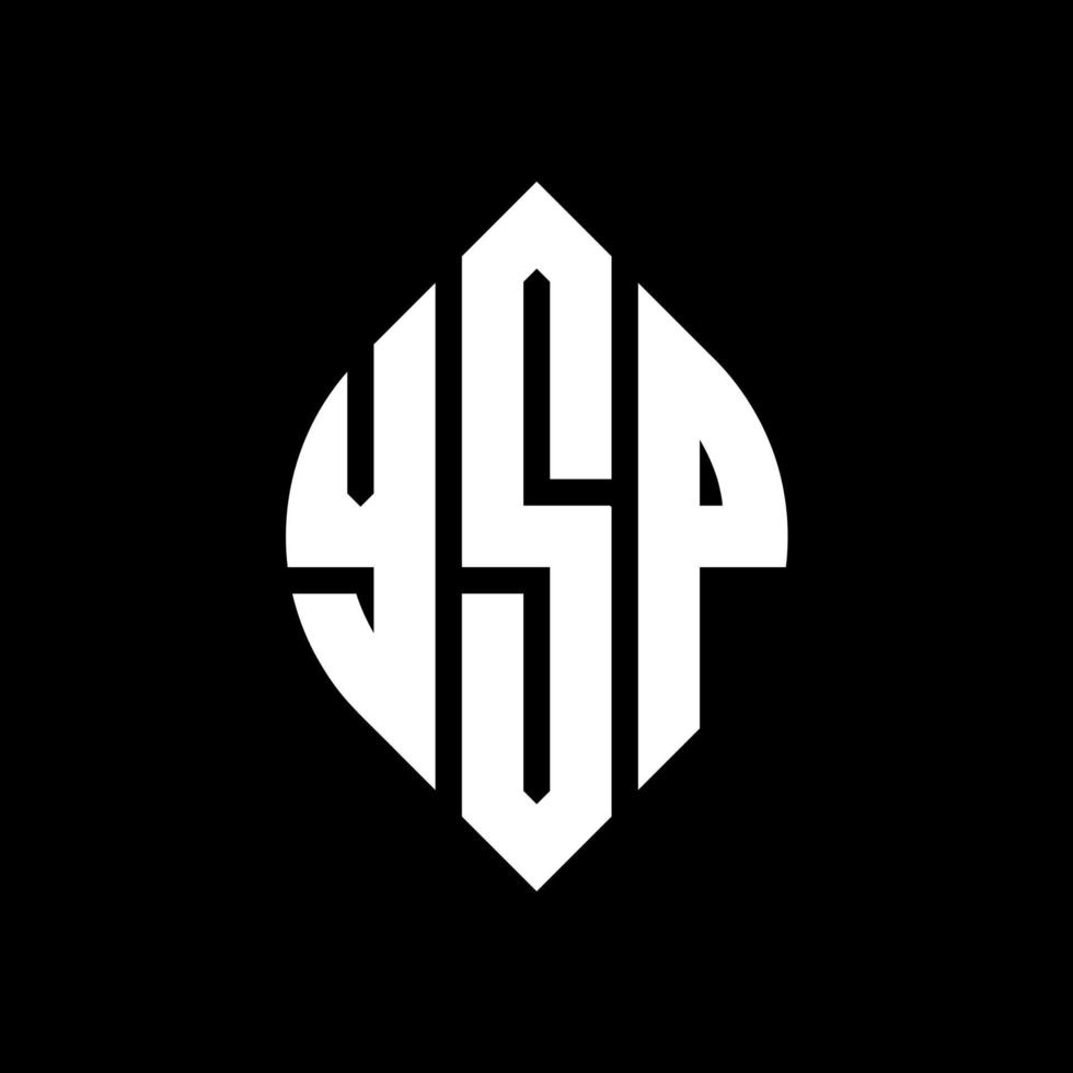 YSP circle letter logo design with circle and ellipse shape. YSP ellipse letters with typographic style. The three initials form a circle logo. YSP Circle Emblem Abstract Monogram Letter Mark Vector. vector