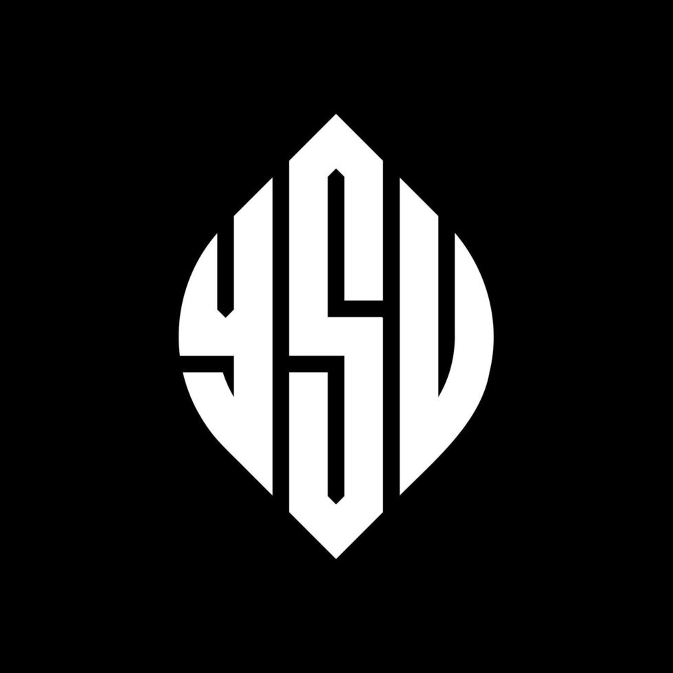 YSU circle letter logo design with circle and ellipse shape. YSU ellipse letters with typographic style. The three initials form a circle logo. YSU Circle Emblem Abstract Monogram Letter Mark Vector. vector