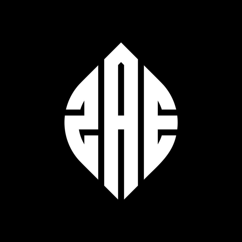 ZAE circle letter logo design with circle and ellipse shape. ZAE ellipse letters with typographic style. The three initials form a circle logo. ZAE Circle Emblem Abstract Monogram Letter Mark Vector. vector