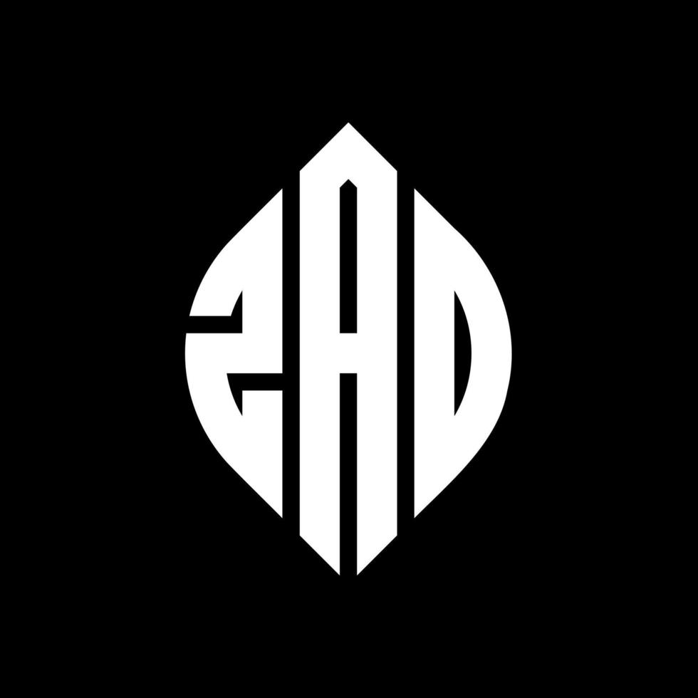 ZAO circle letter logo design with circle and ellipse shape. ZAO ellipse letters with typographic style. The three initials form a circle logo. ZAO Circle Emblem Abstract Monogram Letter Mark Vector. vector