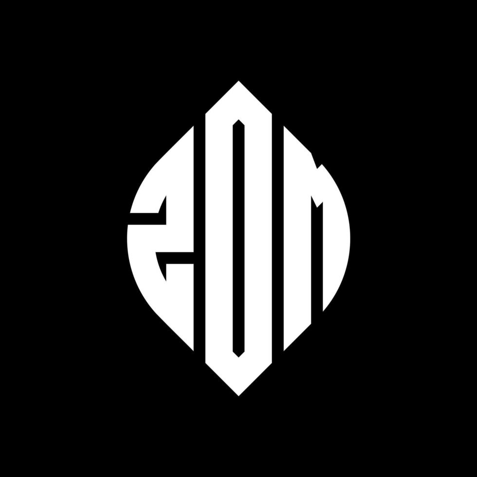 diseño de logotipo de letra circular zdm con forma de círculo y elipse. Letras de elipse zdm con estilo tipográfico. las tres iniciales forman un logo circular. vector de marca de letra de monograma abstracto del emblema del círculo zdm.